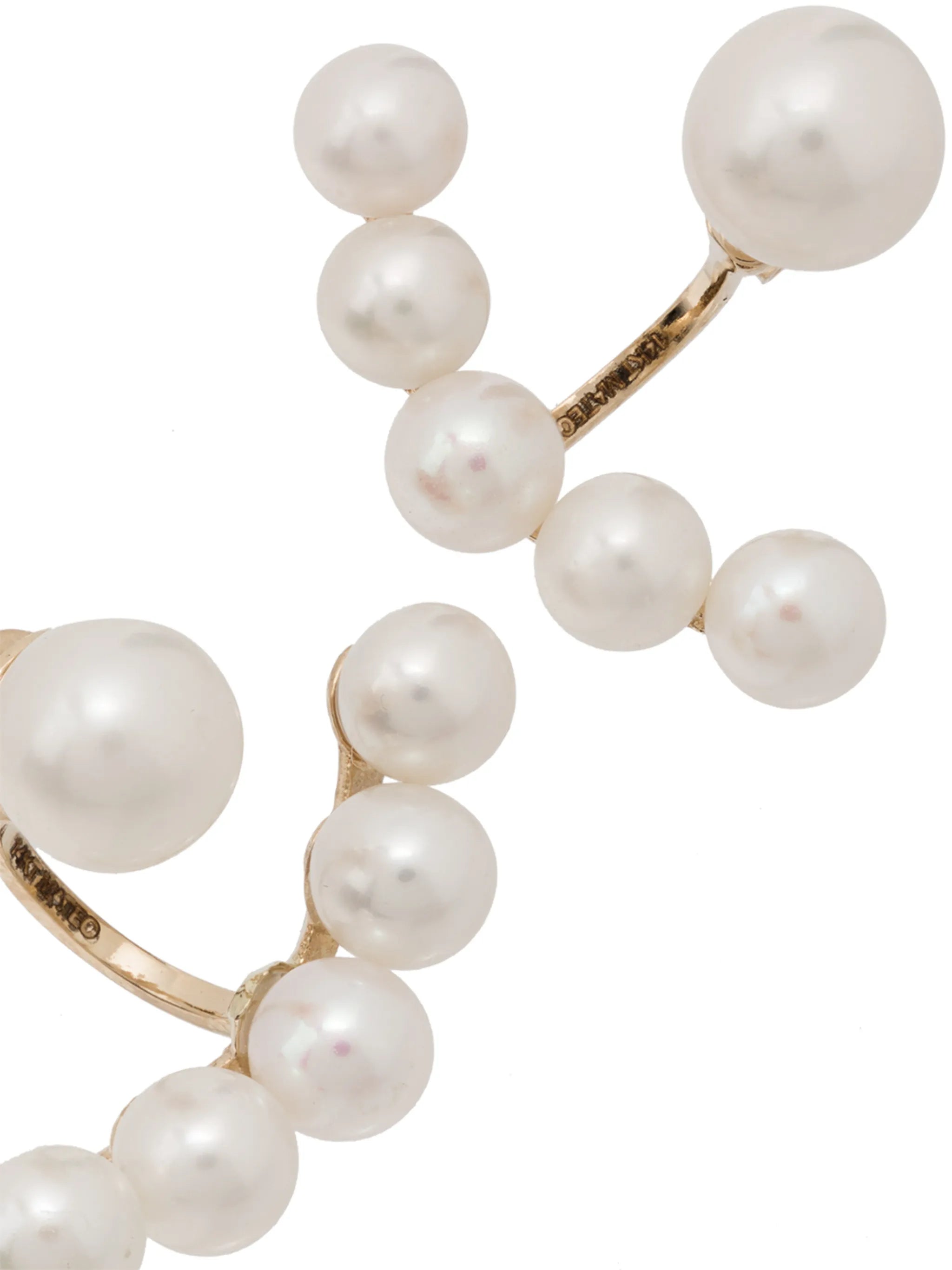 14kt yellow gold pearl earrings