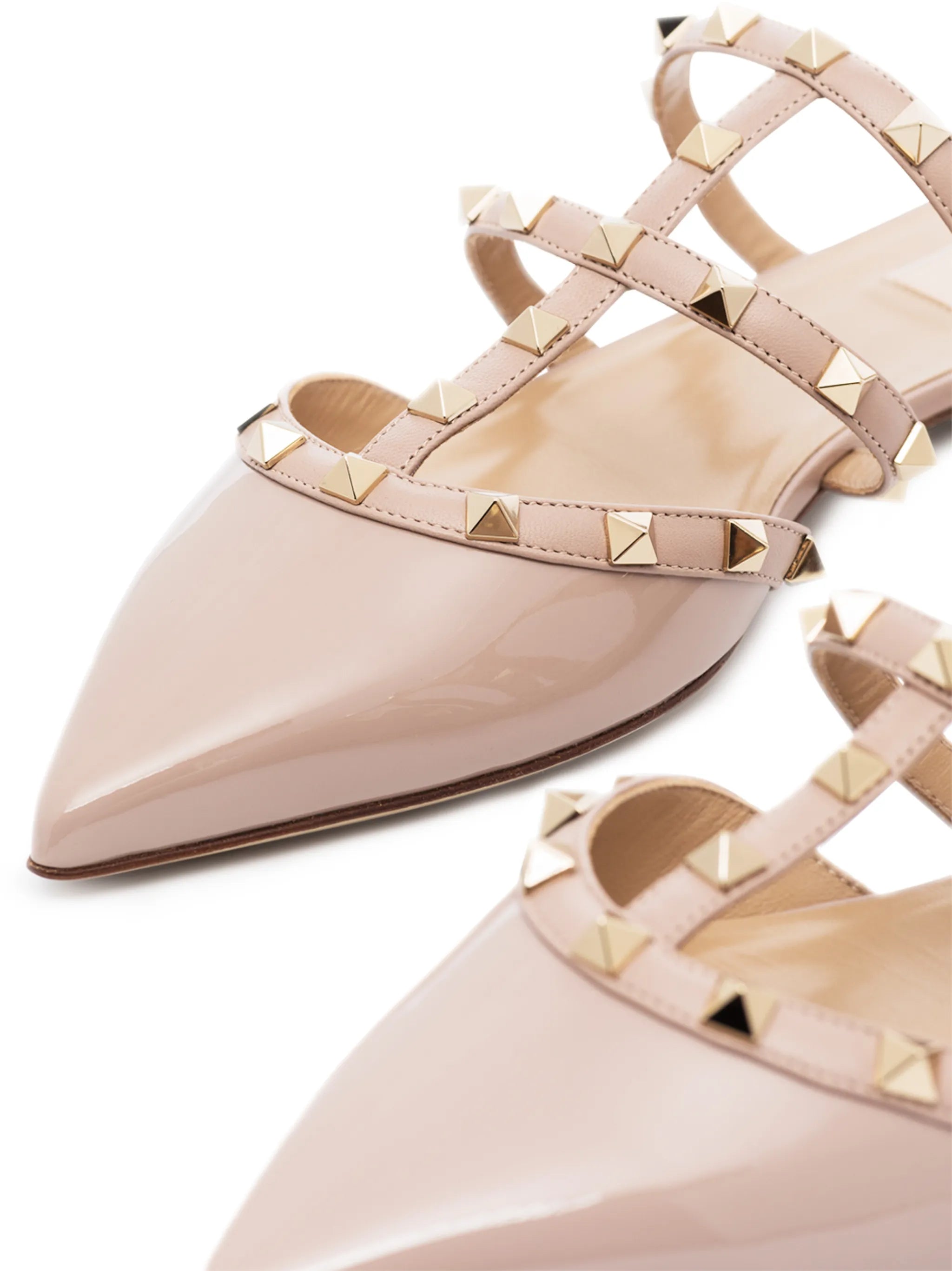 Rockstud patent leather mules