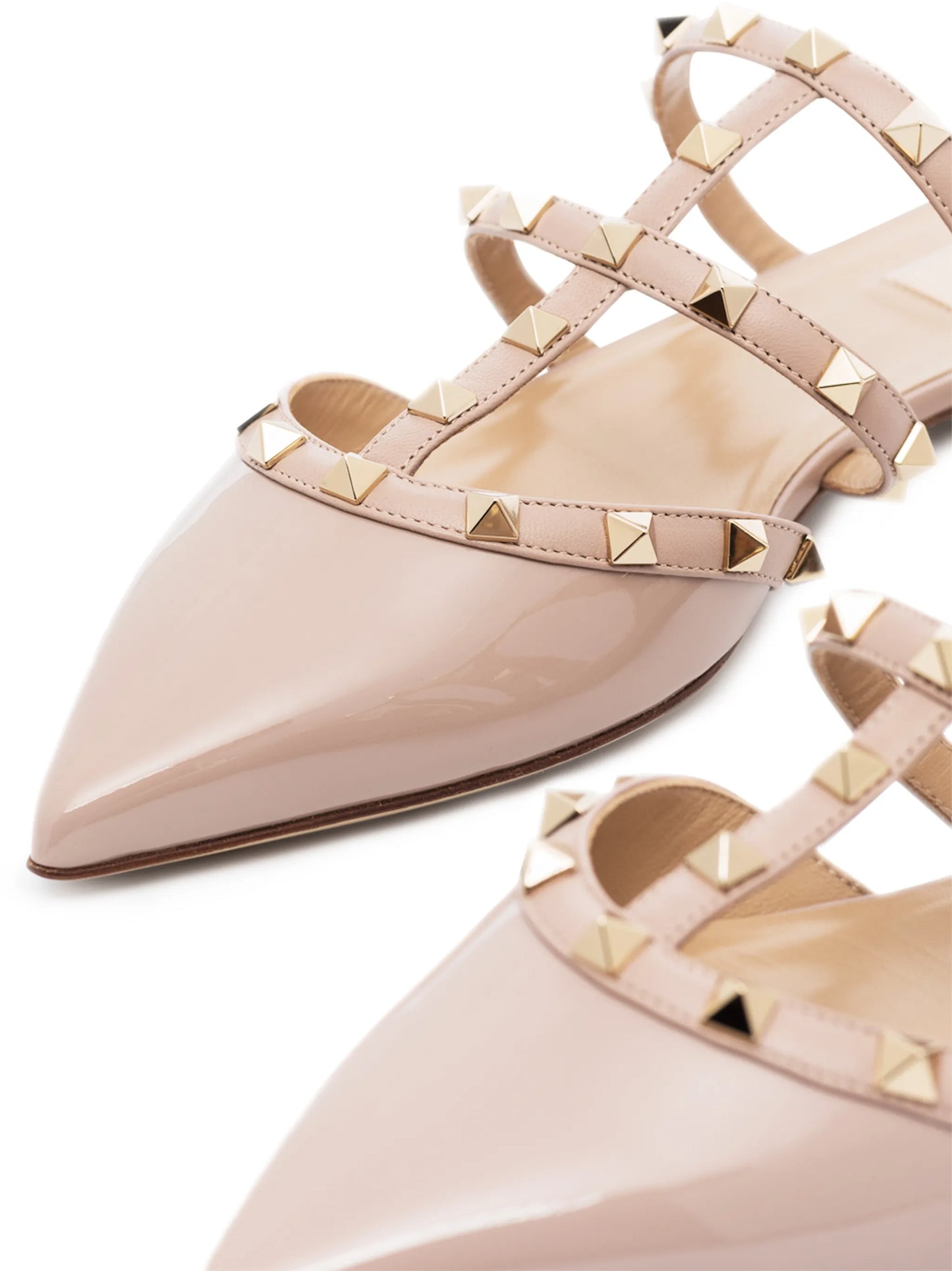 Rockstud patent leather mules