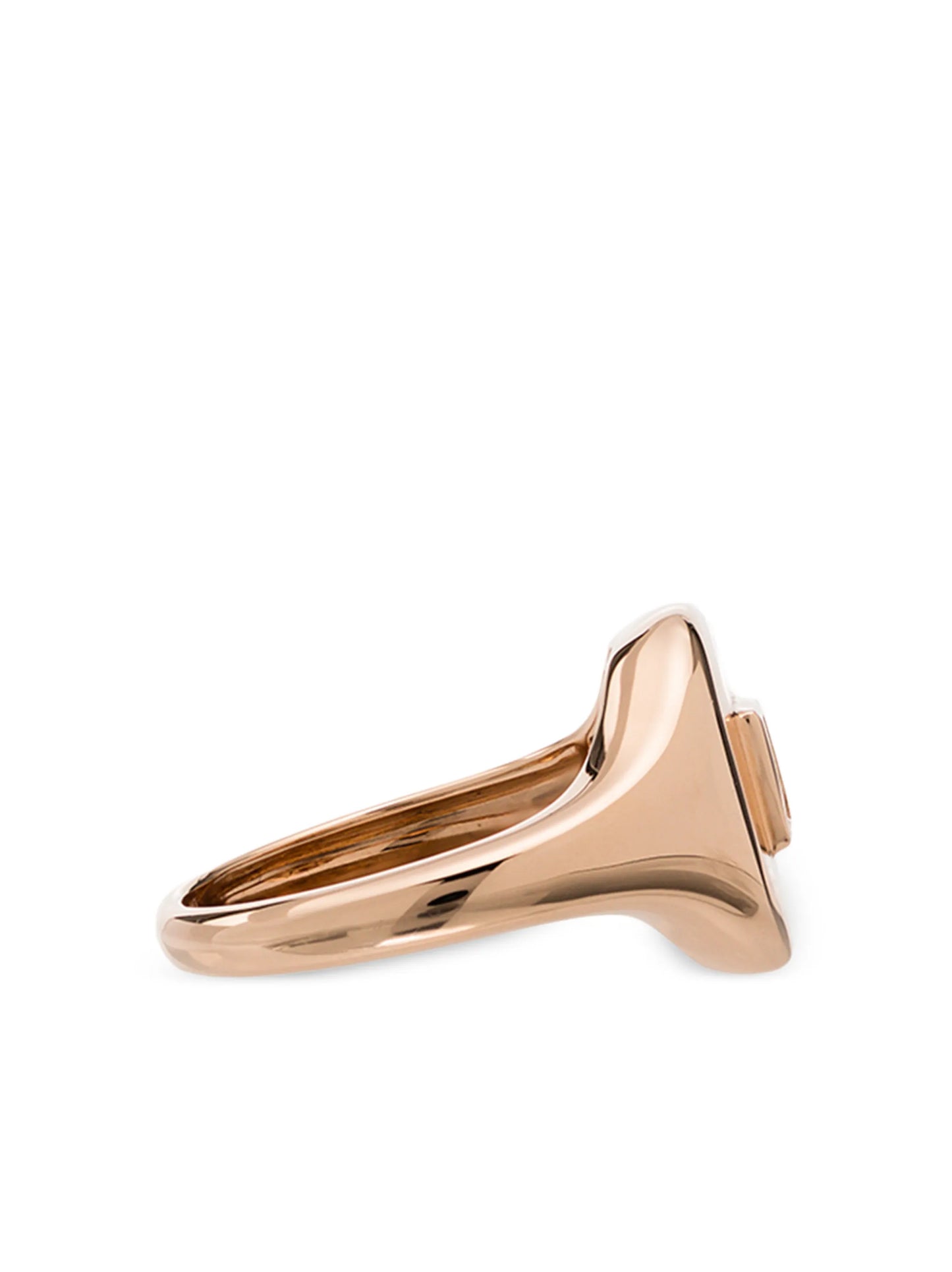 18kt rose gold baguette diamond signet ring