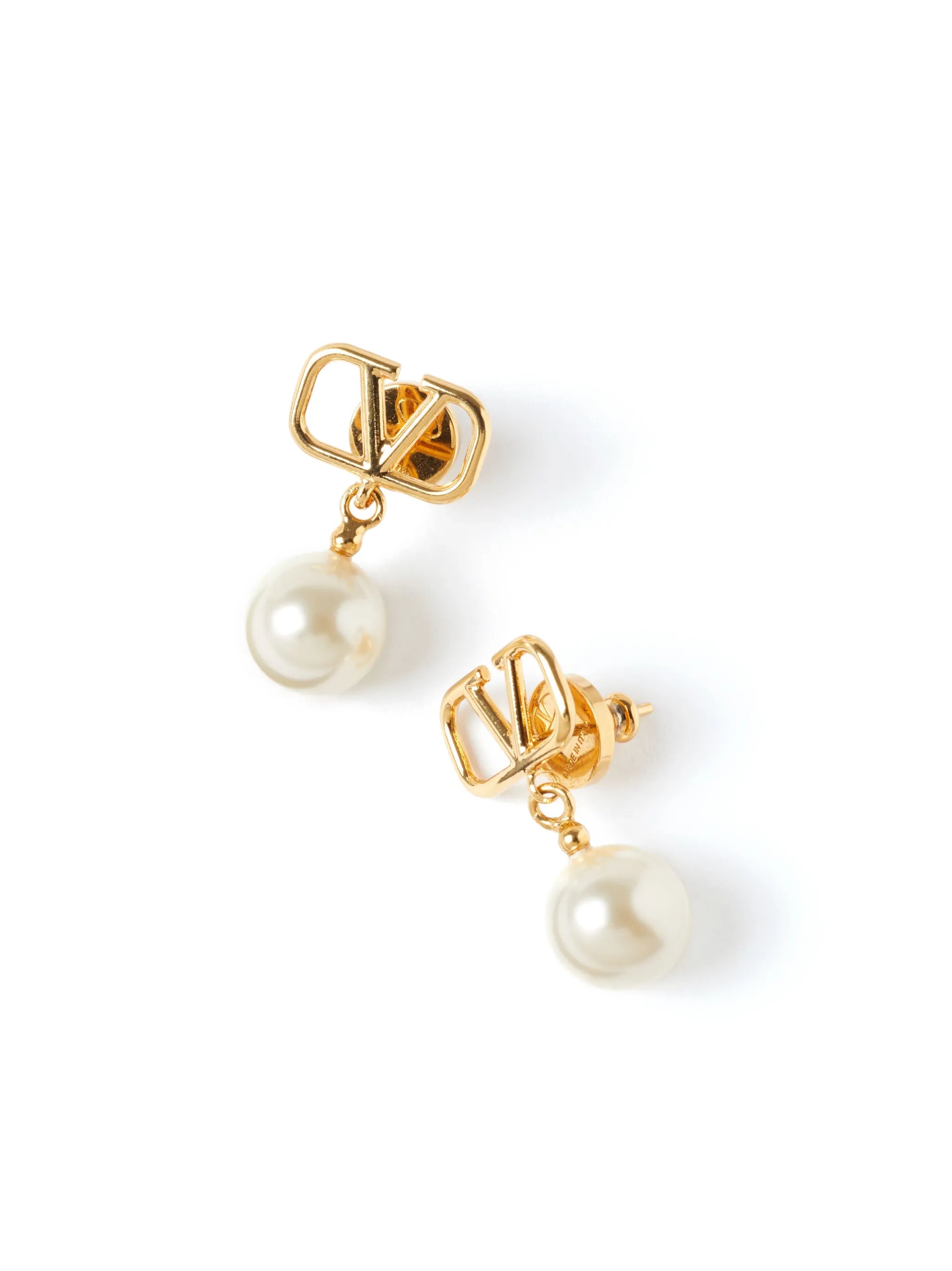 VLogo Signature pearl drop earrings