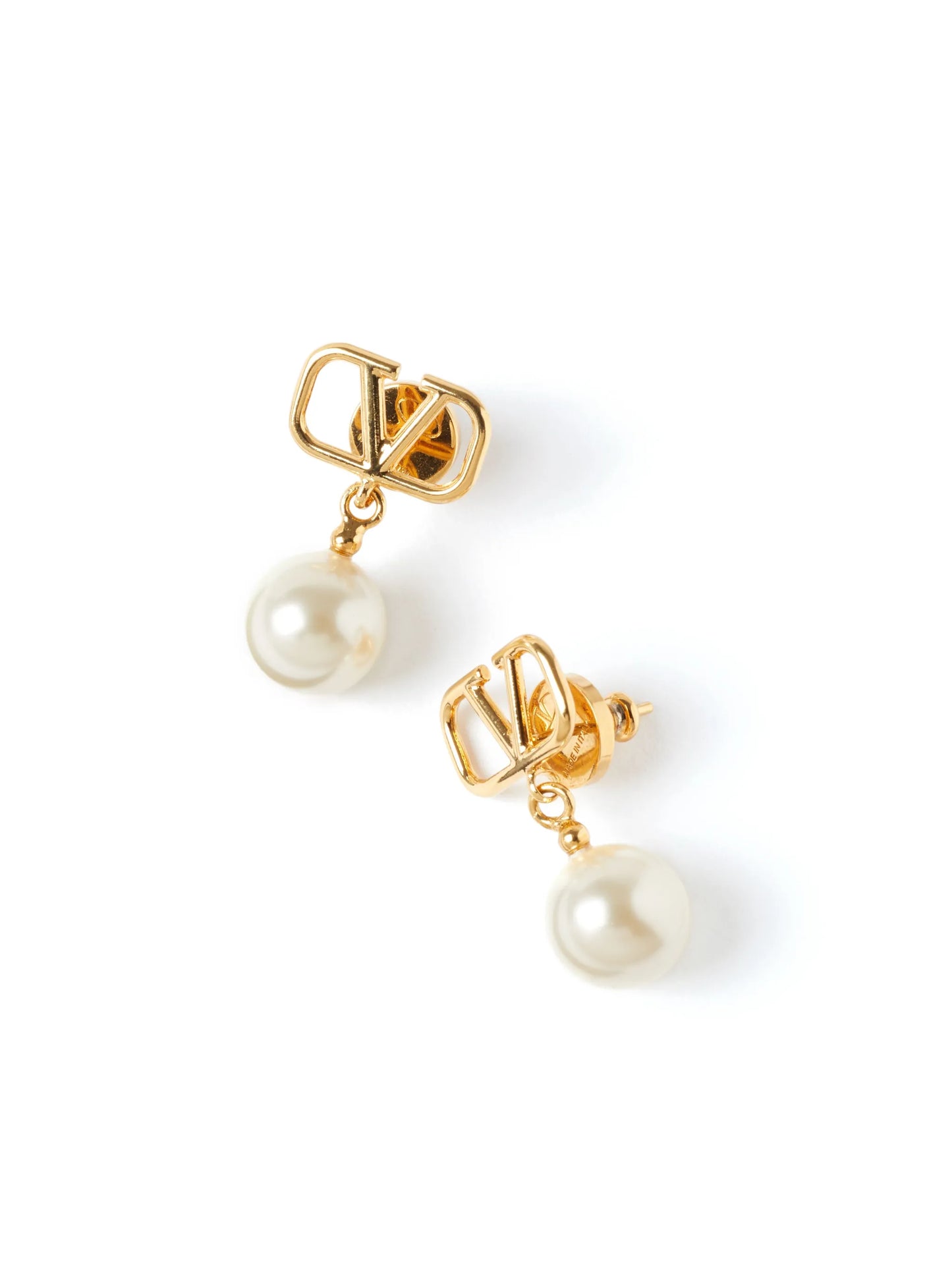 VLogo Signature pearl drop earrings