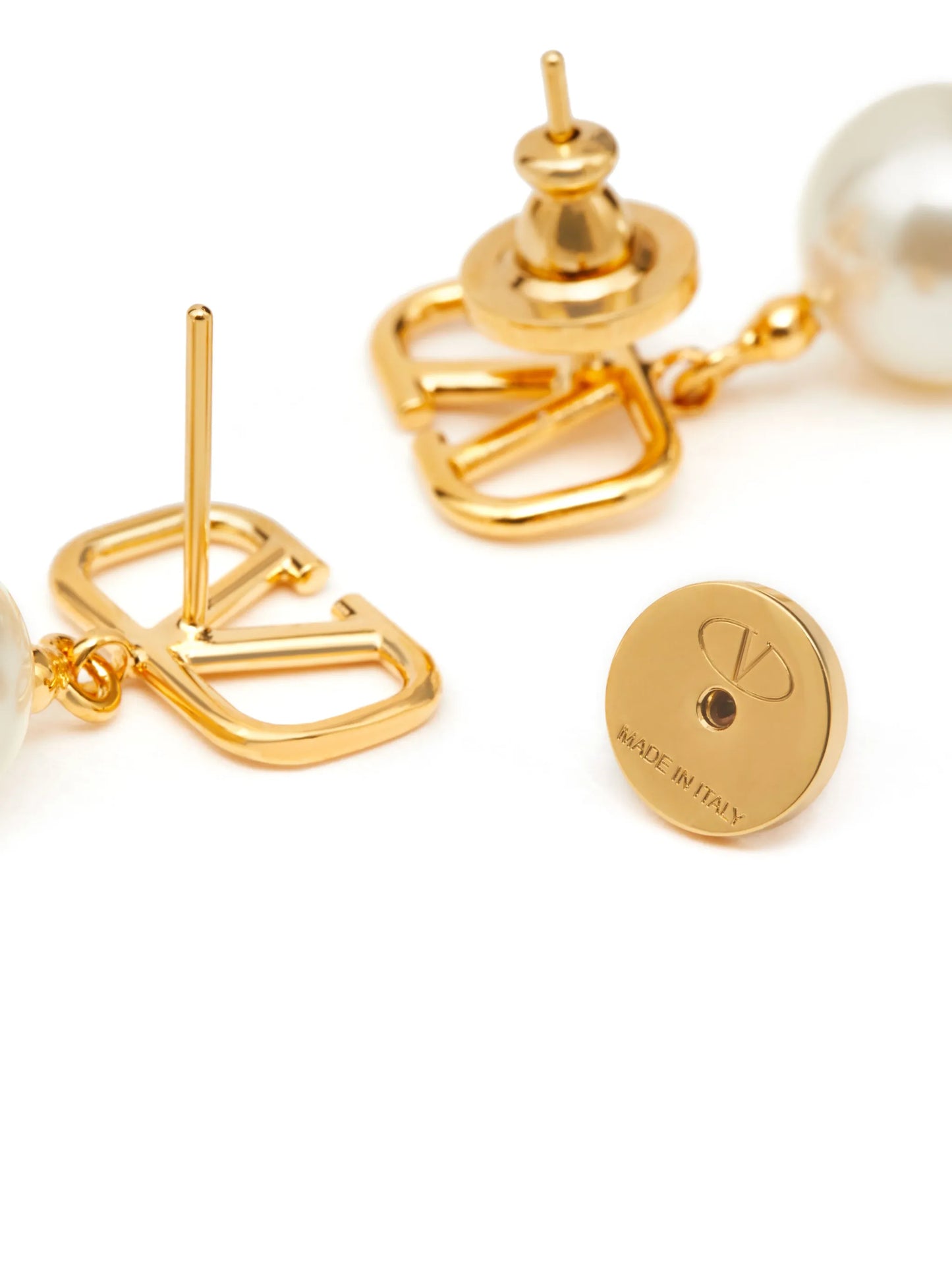 VLogo Signature pearl drop earrings