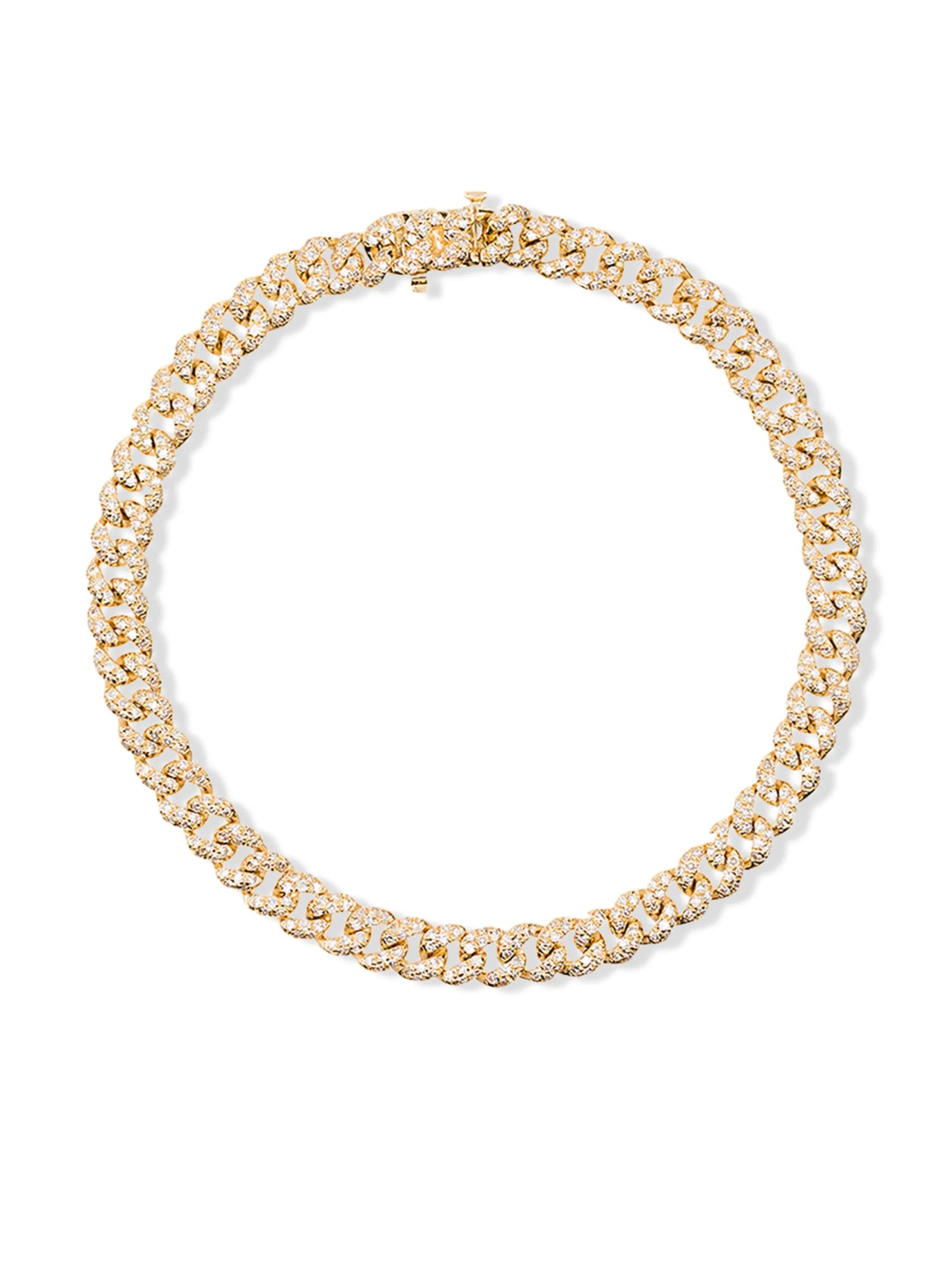 18kt yellow gold pavé link diamond bracelet
