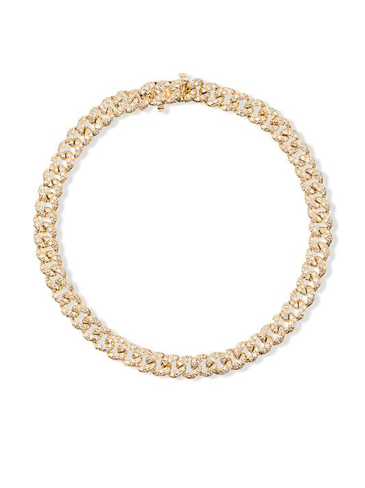 18kt yellow gold pavé link diamond bracelet