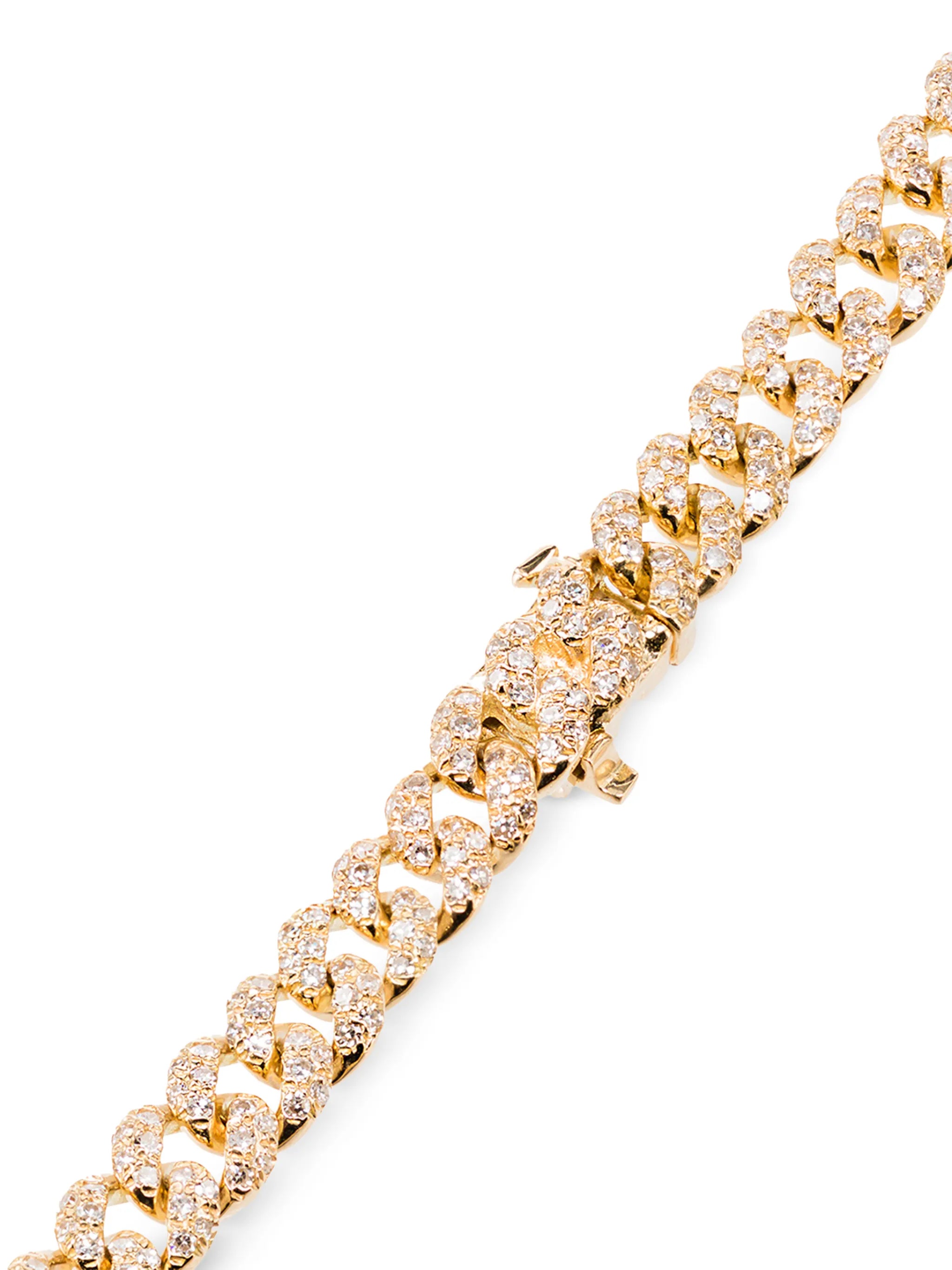 18kt yellow gold pavé link diamond bracelet