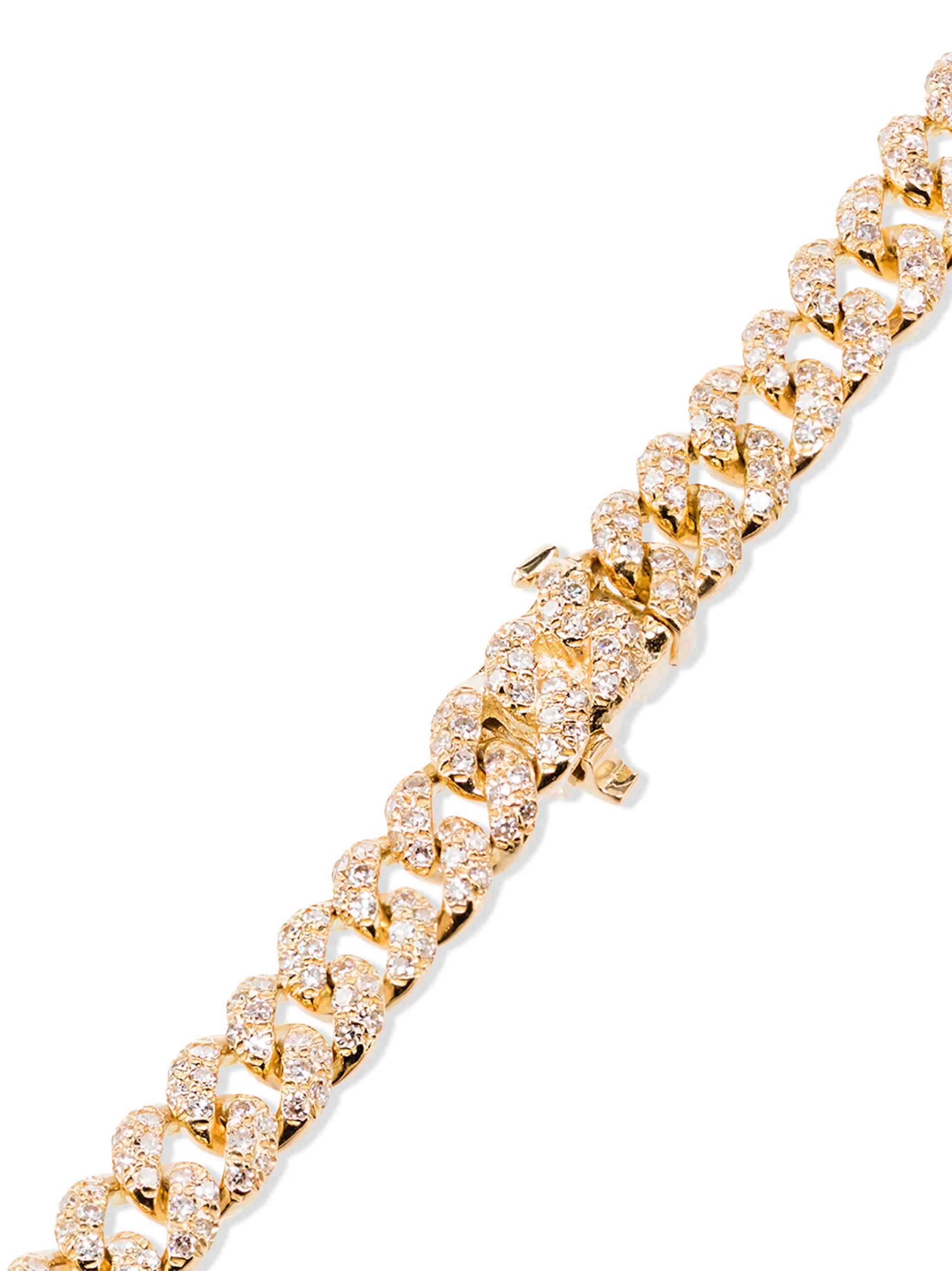 18kt yellow gold pavé link diamond bracelet