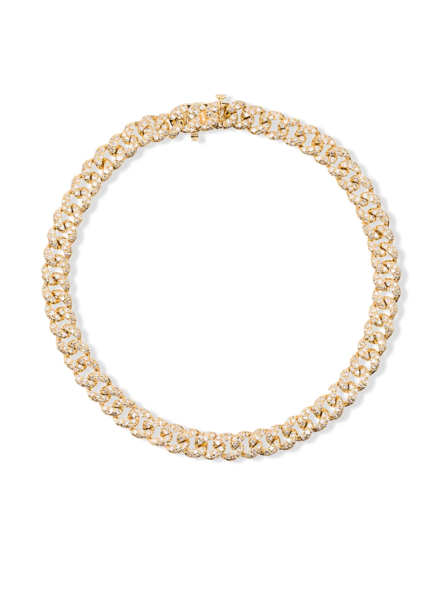 18kt yellow gold pavé link diamond bracelet