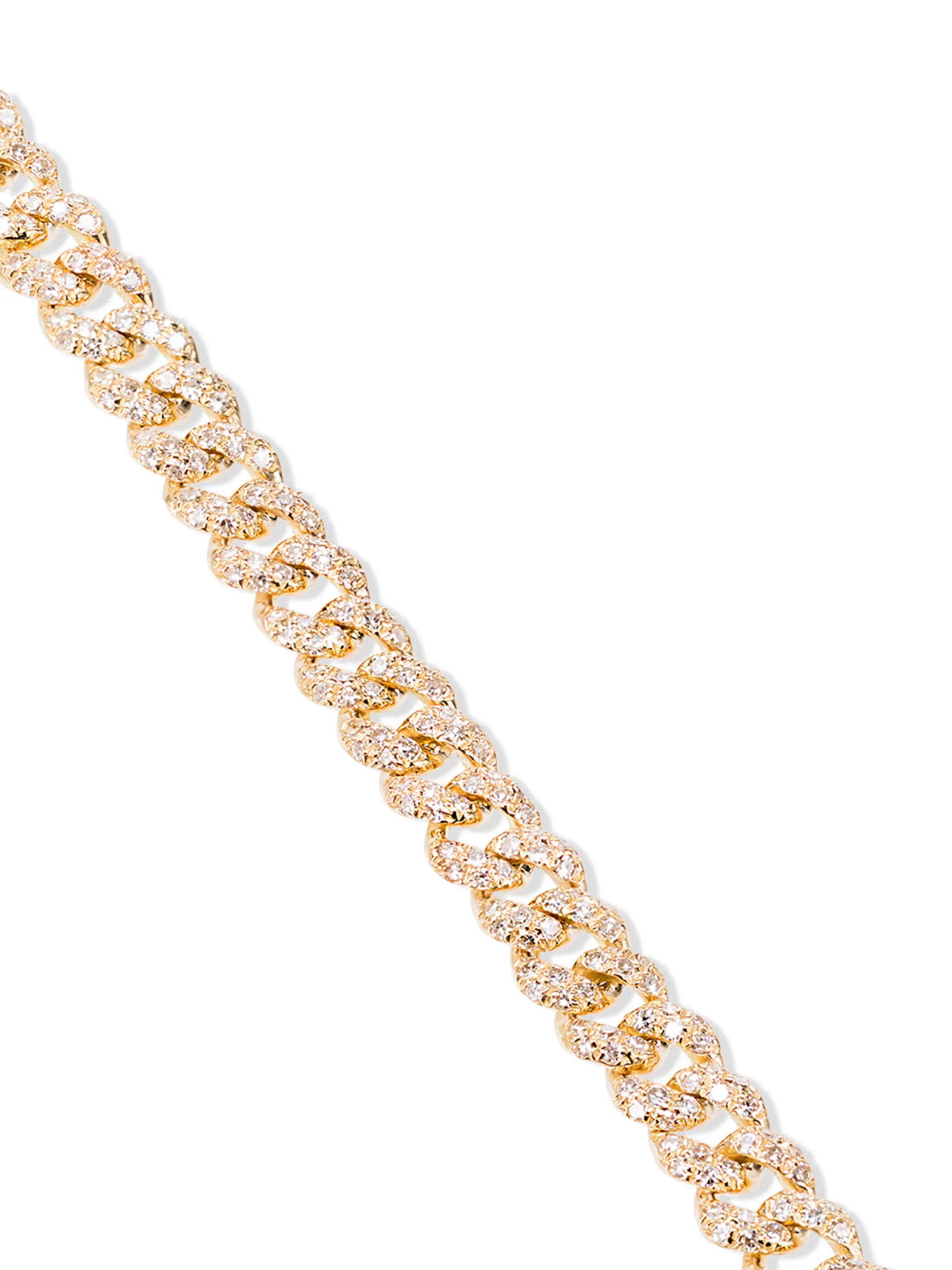 18kt yellow gold pavé link diamond bracelet
