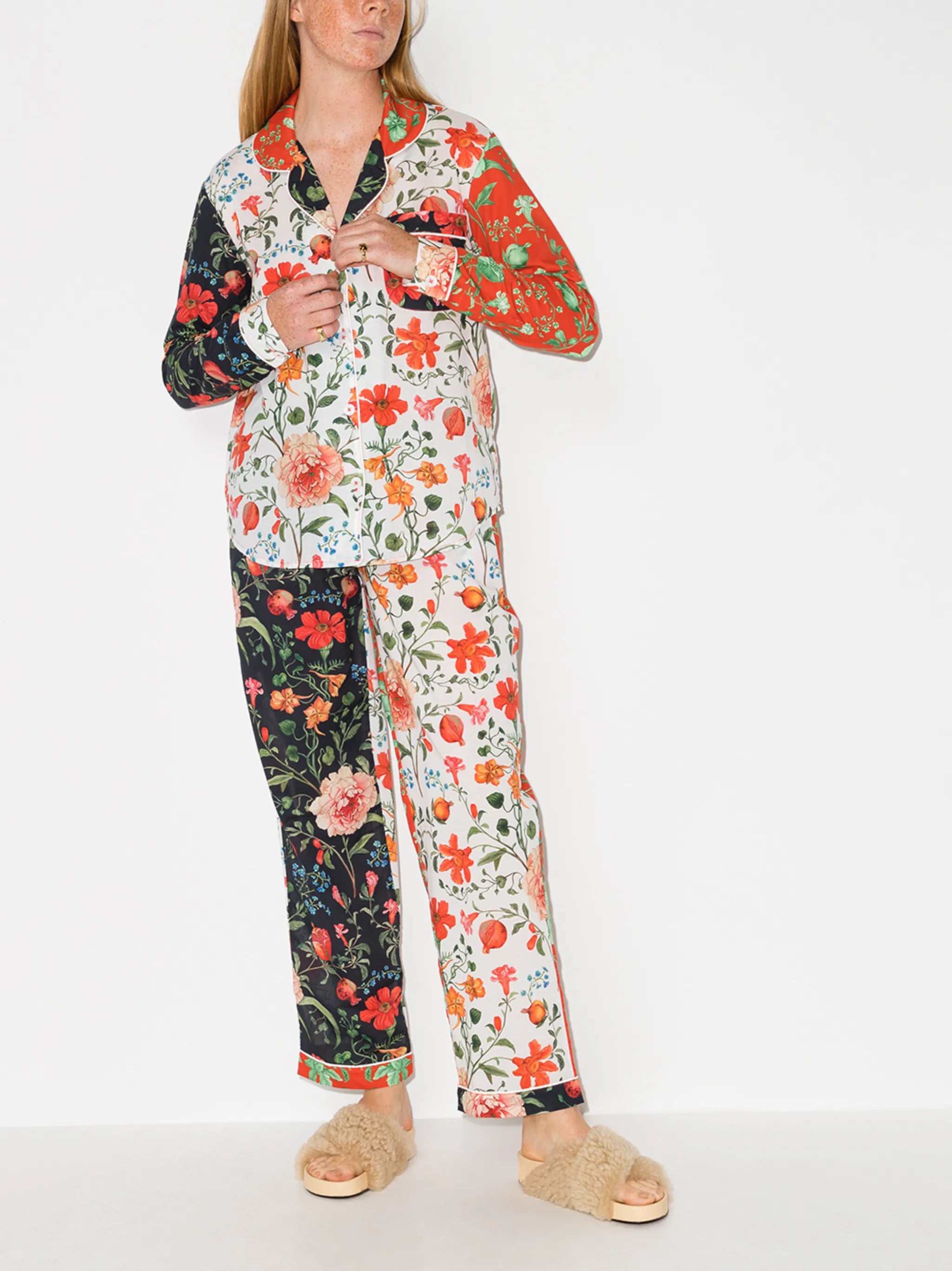 Persephone floral-print two-piece pyjamas