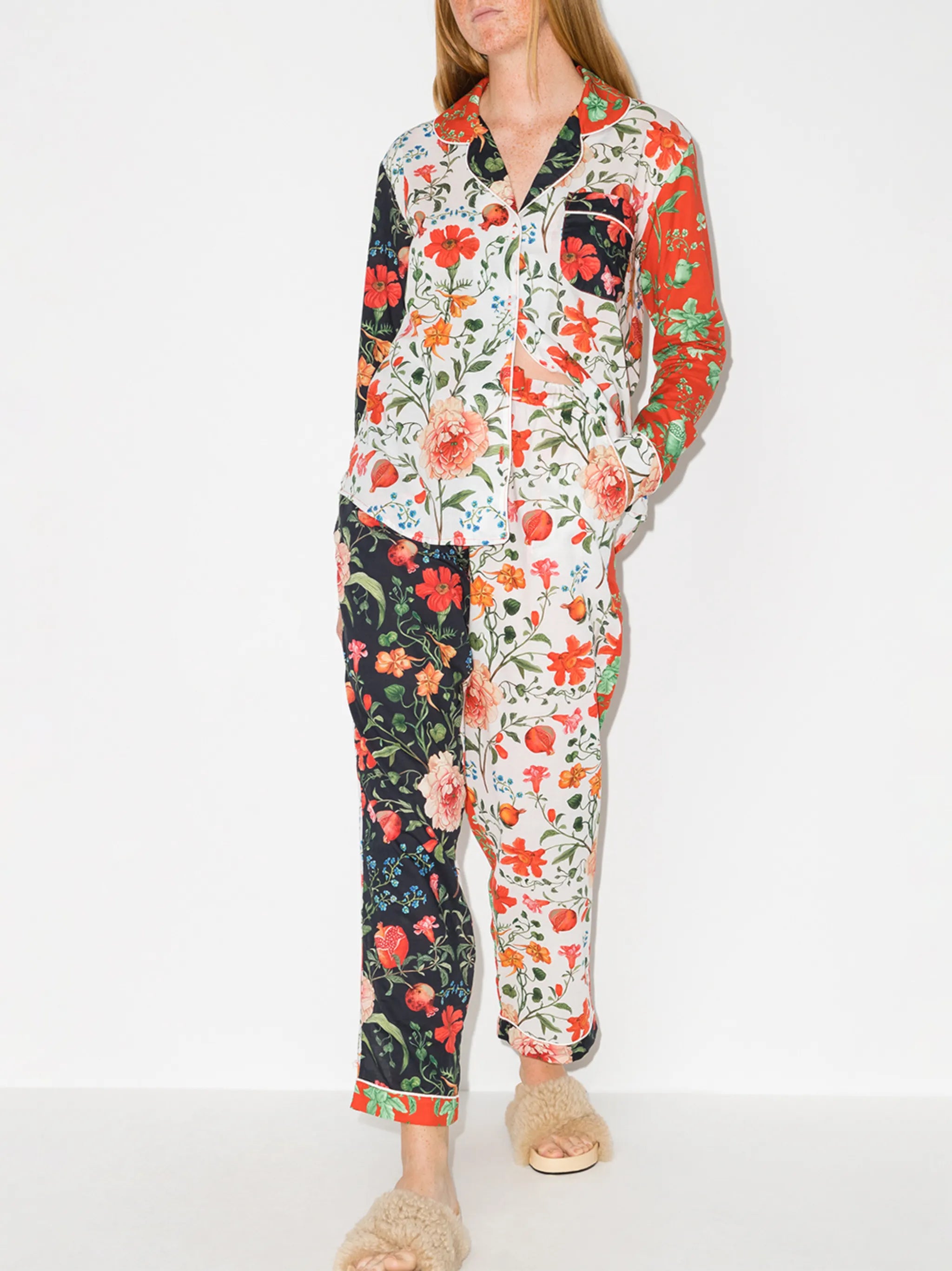 Persephone floral-print two-piece pyjamas