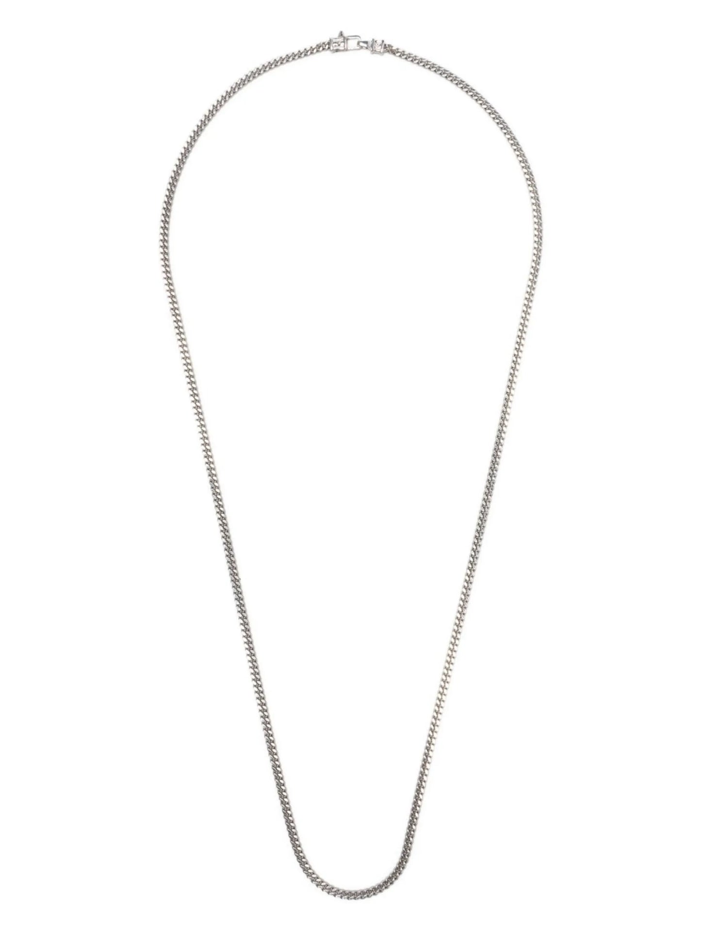 sterling silver curb-chain necklace