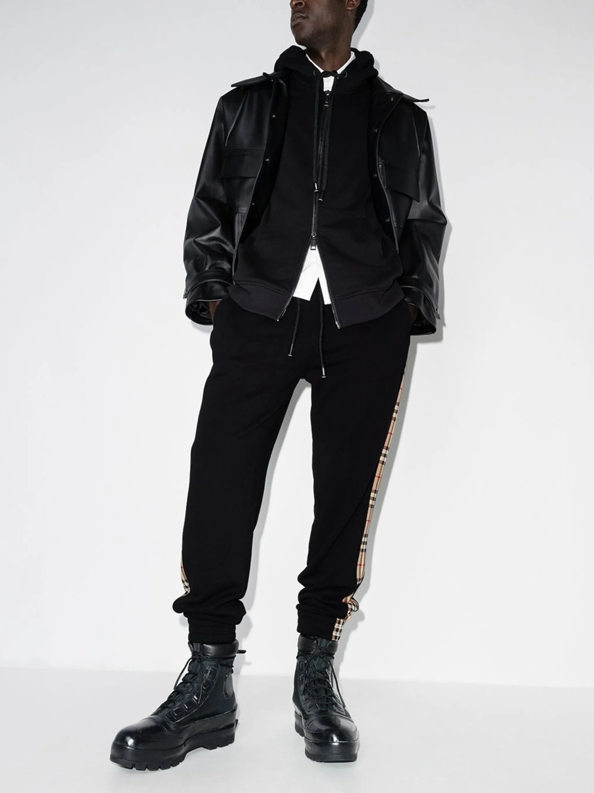 Vintage Check panelled track pants