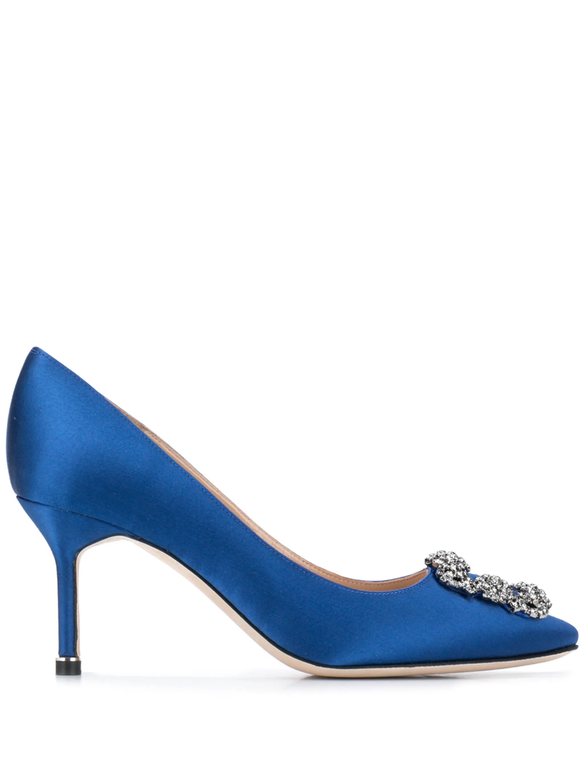 Hangisi 70mm embellished buckle pumps