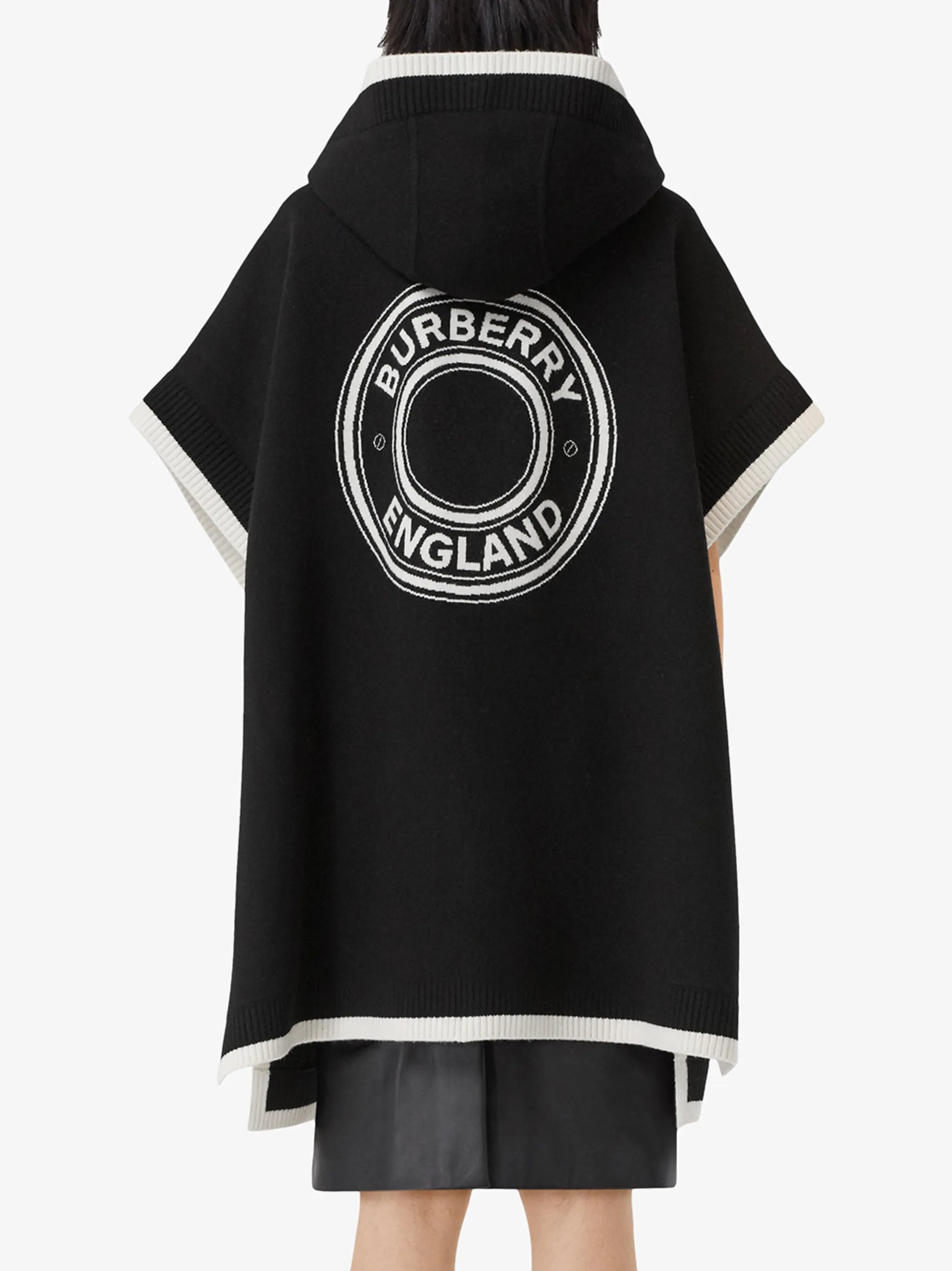 logo jacquard-woven cape