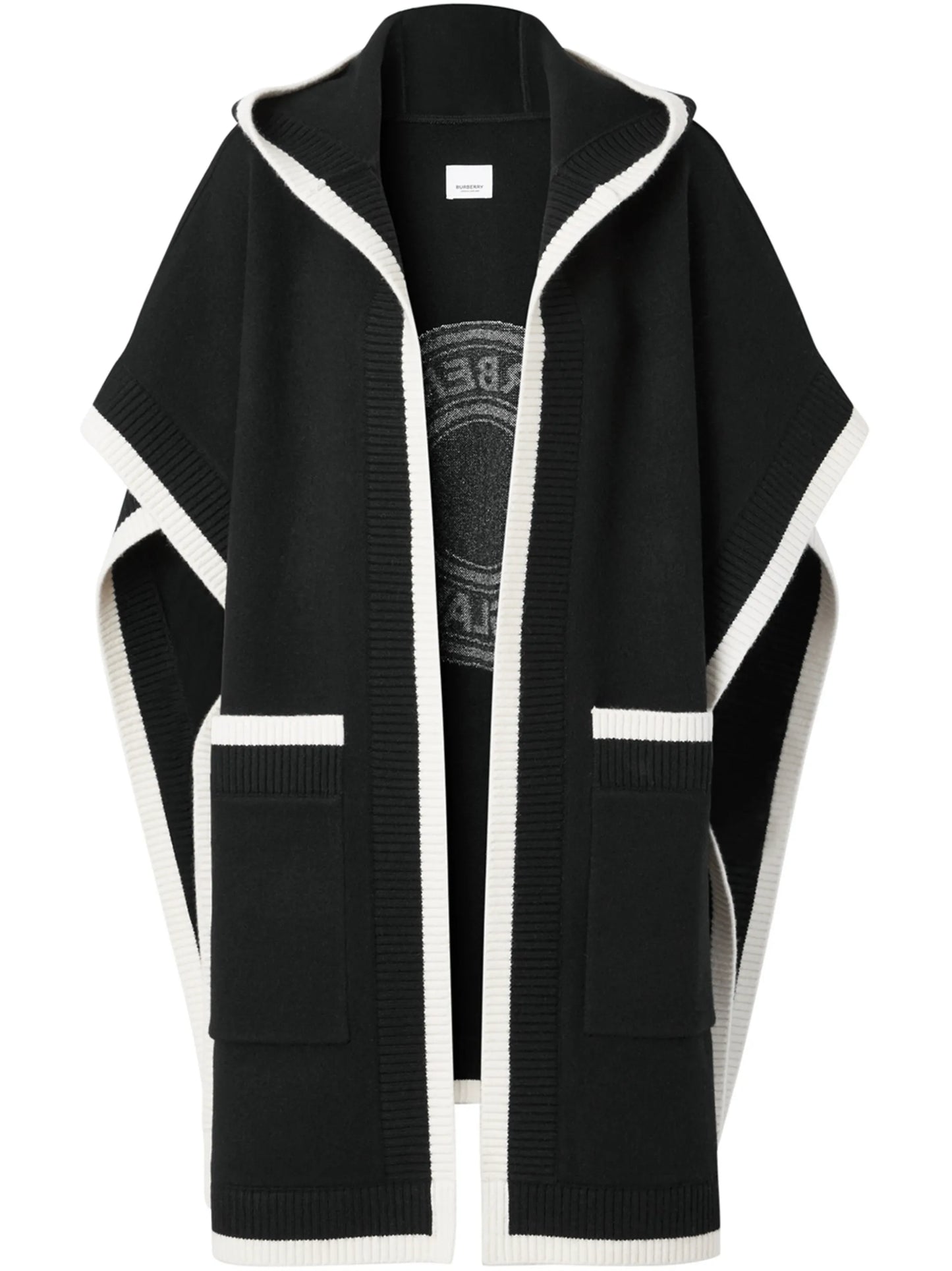 logo jacquard-woven cape
