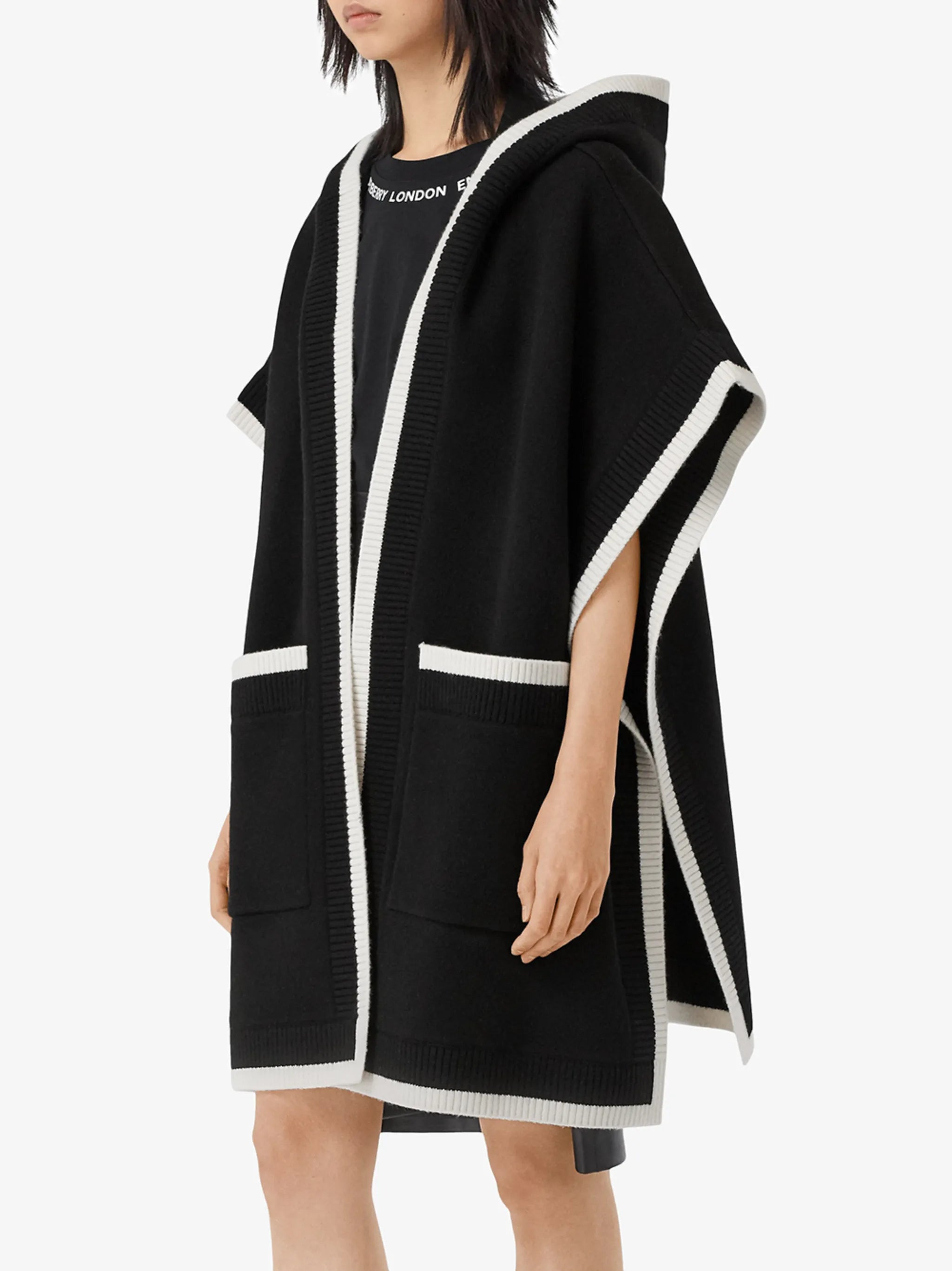 logo jacquard-woven cape