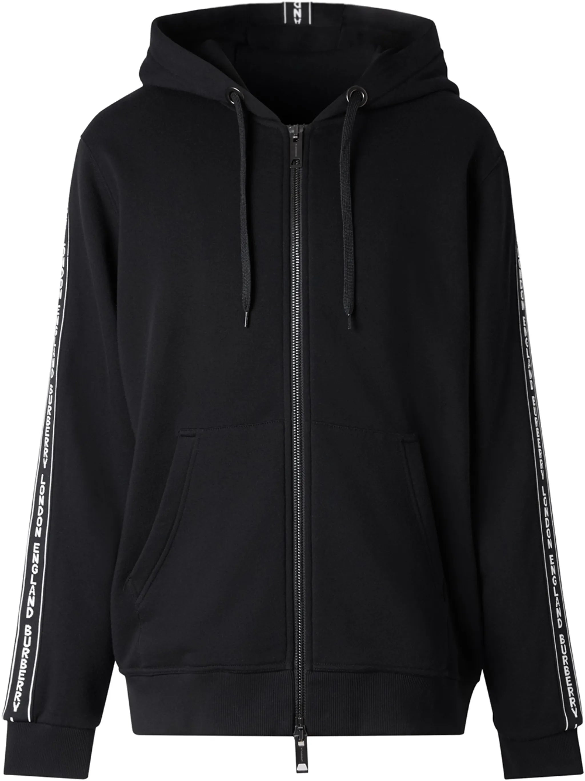 logo-tape zip-up hoodie