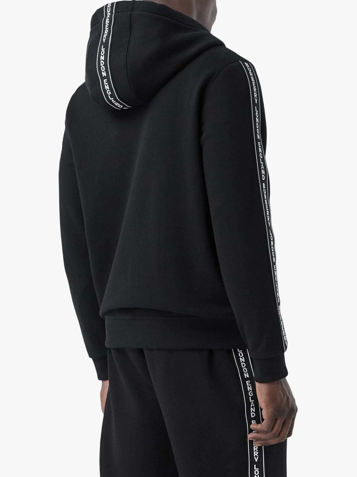 logo-tape zip-up hoodie