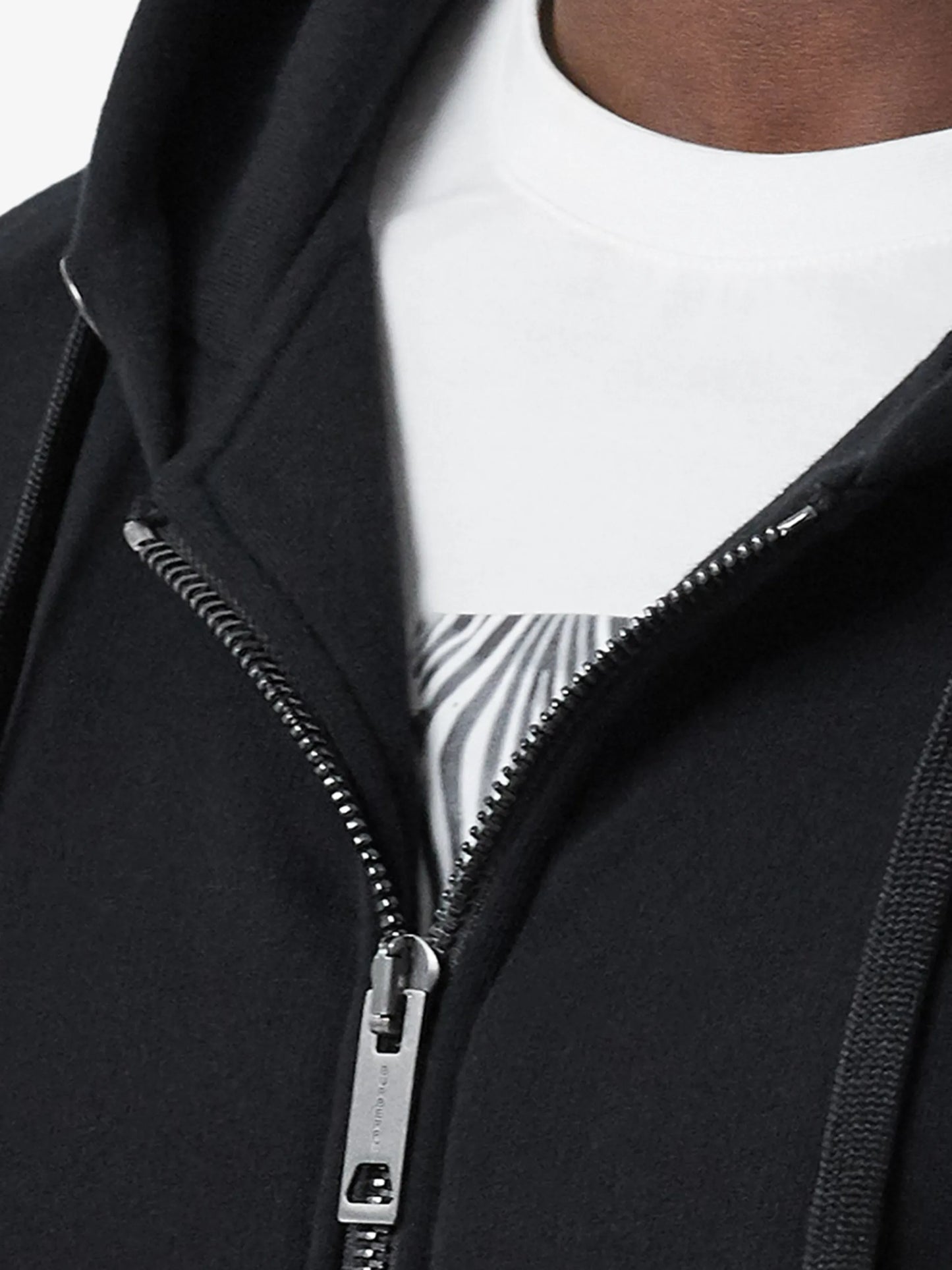 logo-tape zip-up hoodie