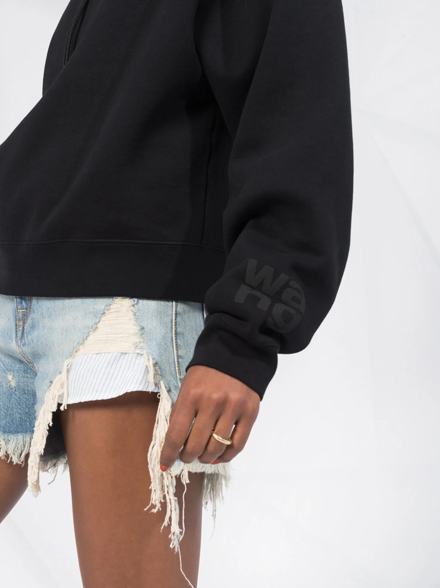 logo sleeve hoodie