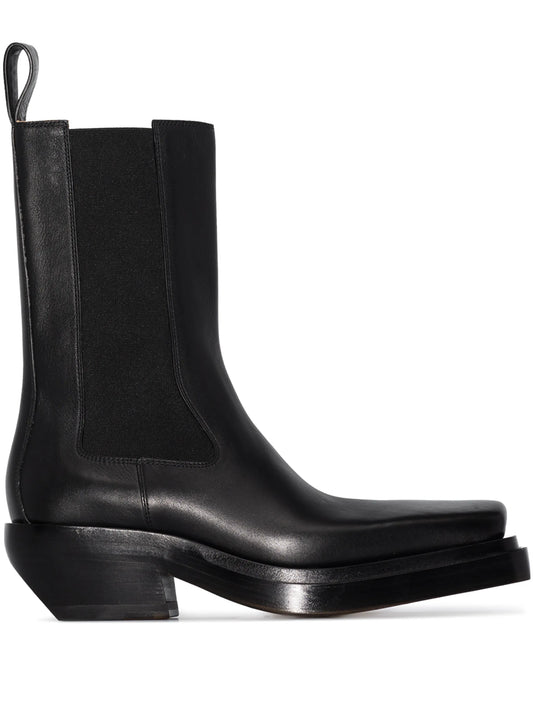 Lean cowboy leather boots