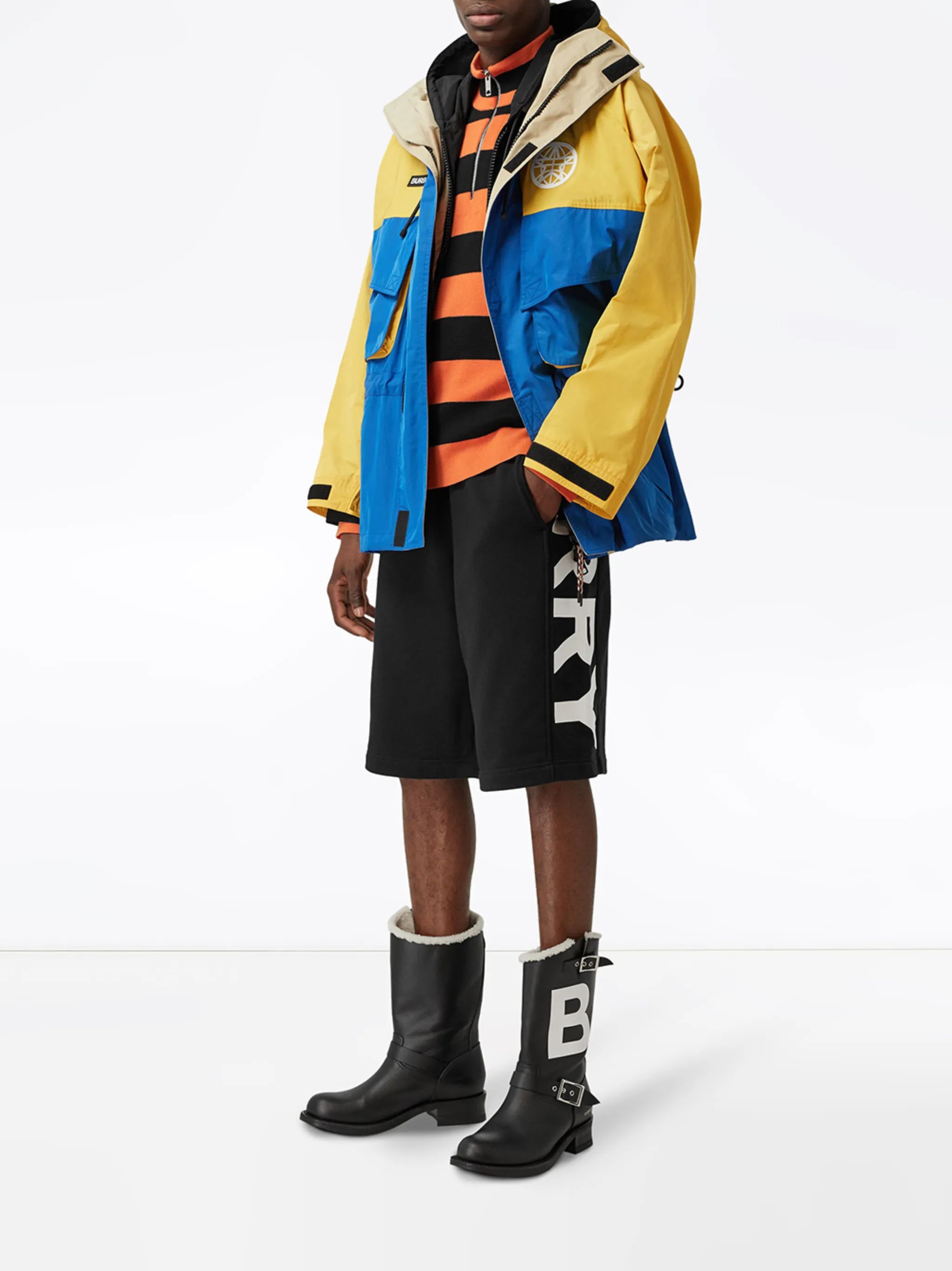 logo print track shorts