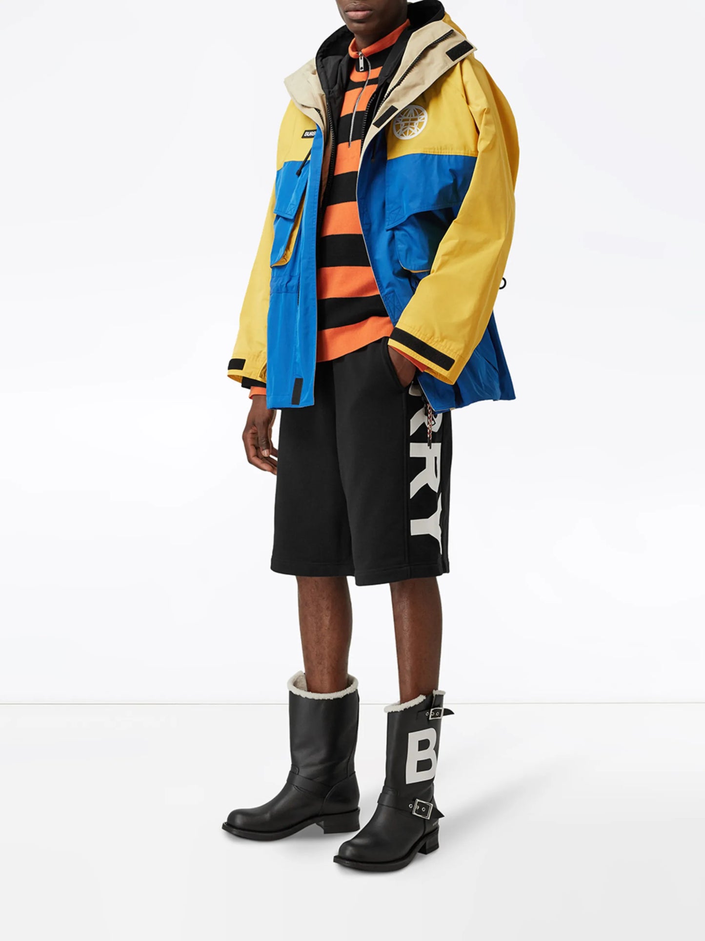 logo print track shorts