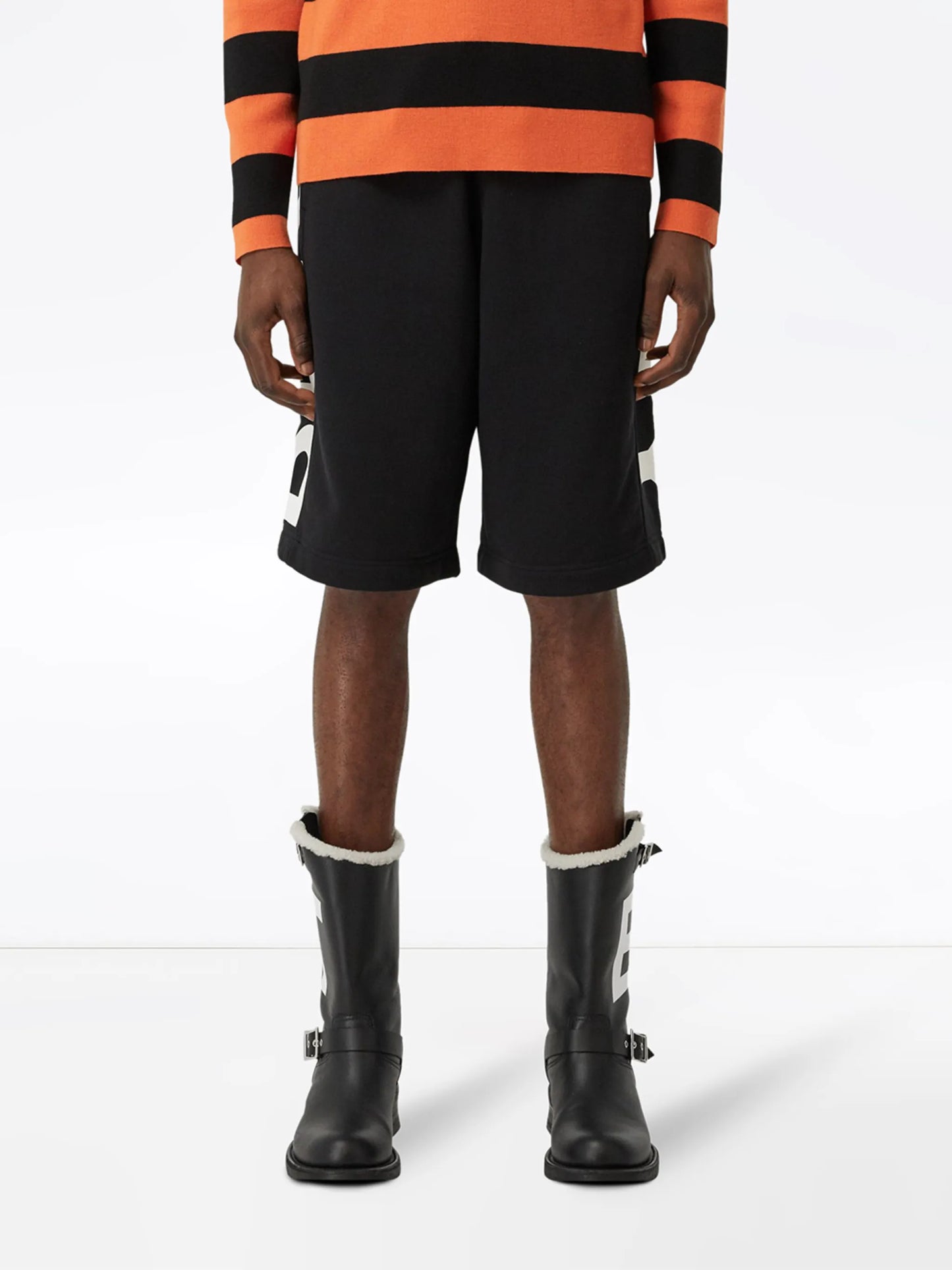 logo print track shorts