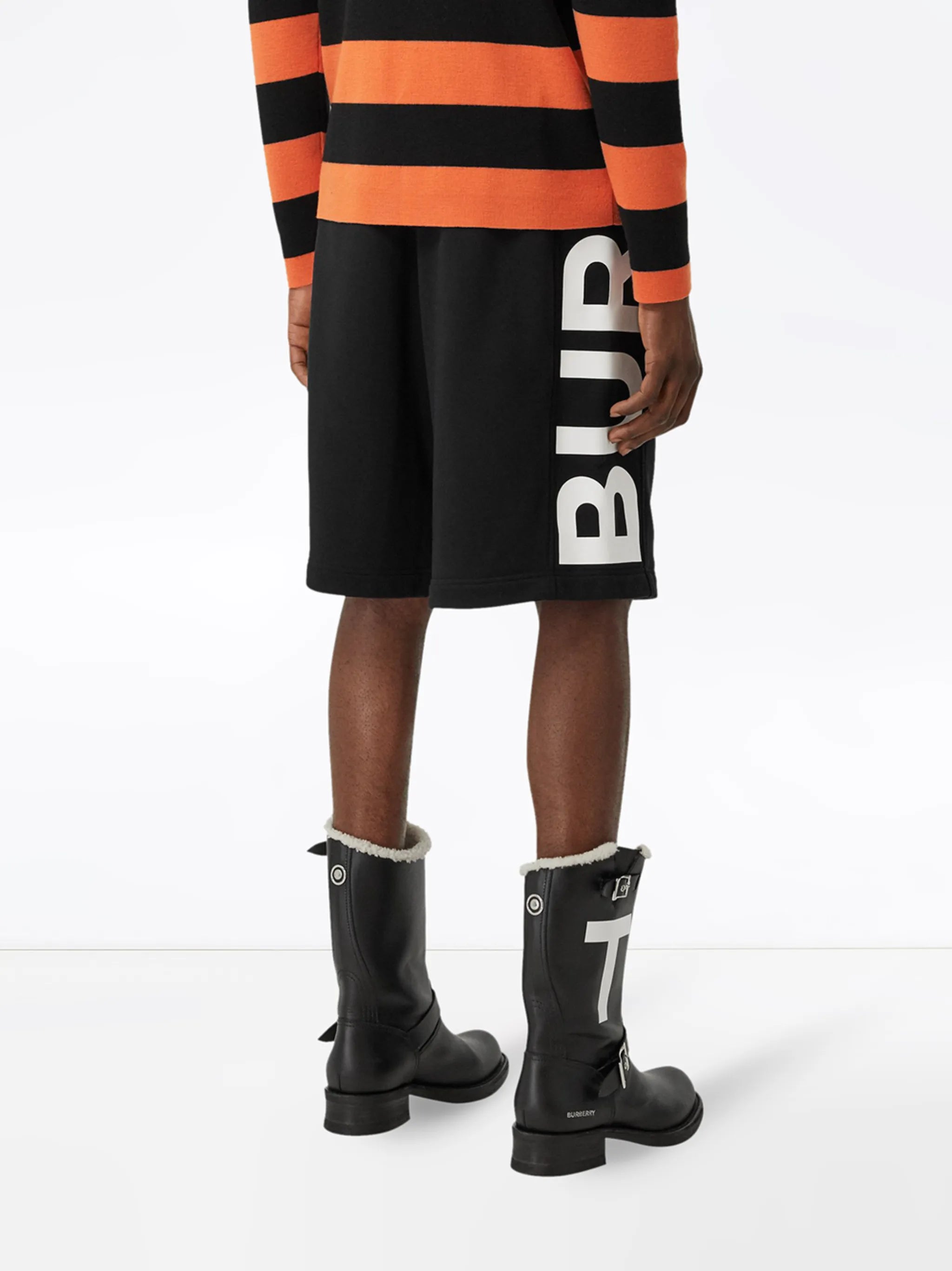 logo print track shorts