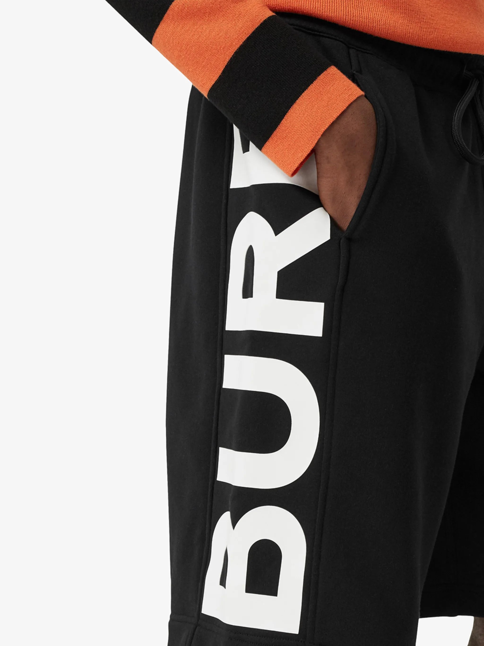 logo print track shorts