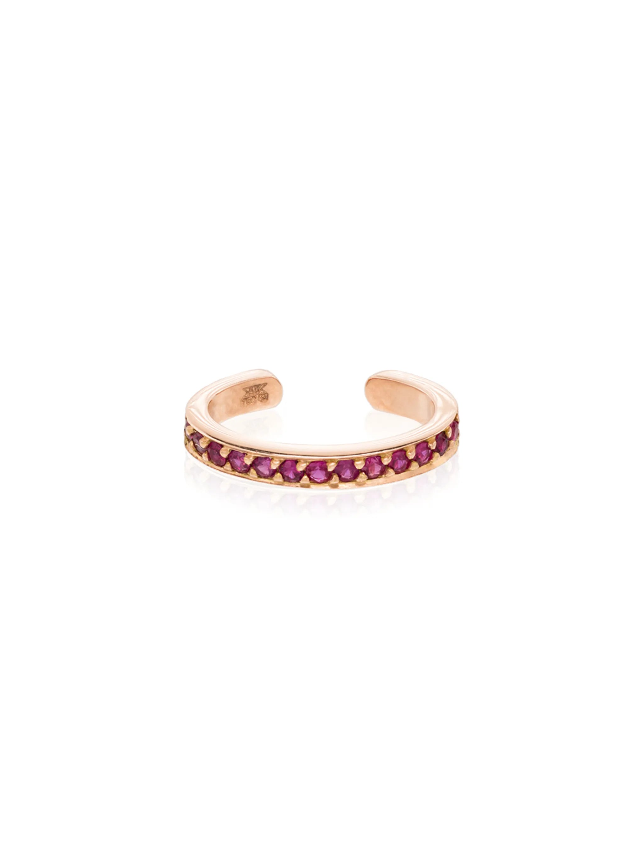 18kt rose gold ruby ear cuff