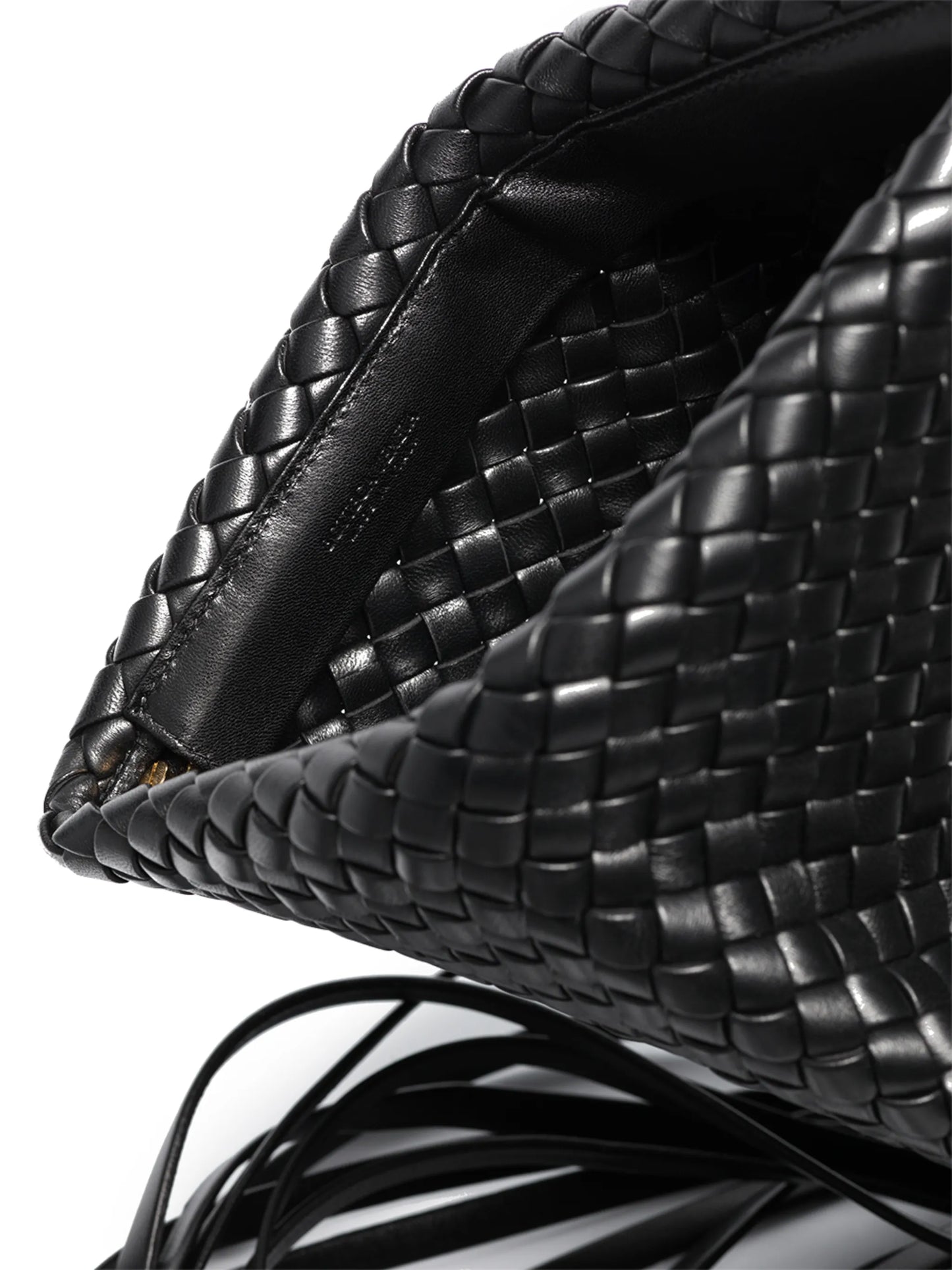 fringe crisscross clutch