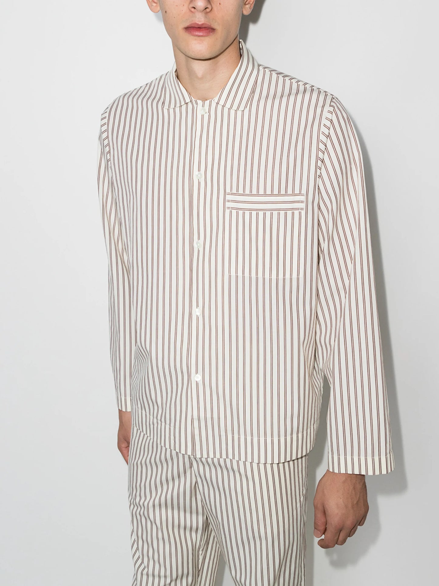striped organic cotton pajama shirt