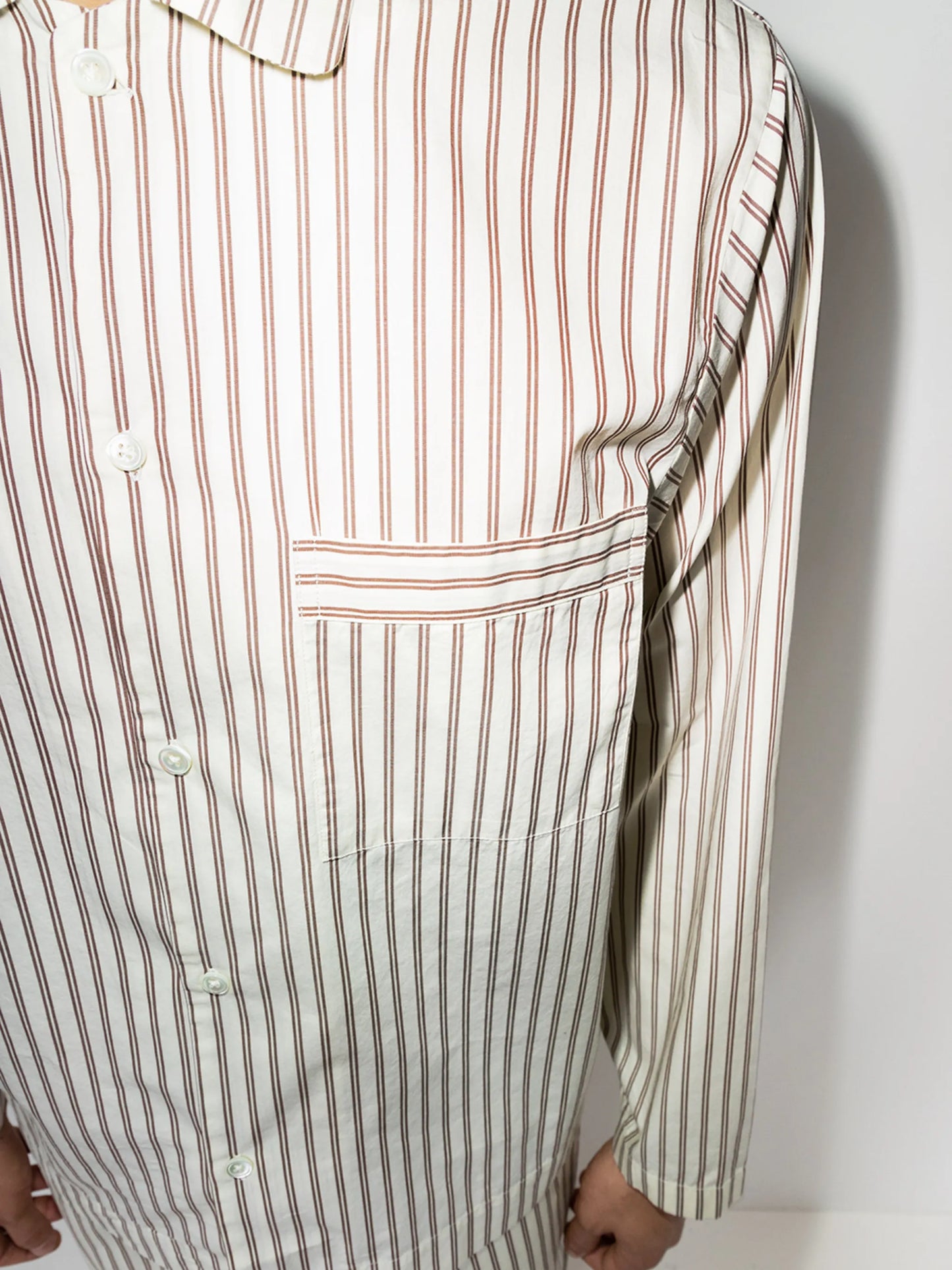 striped organic cotton pajama shirt