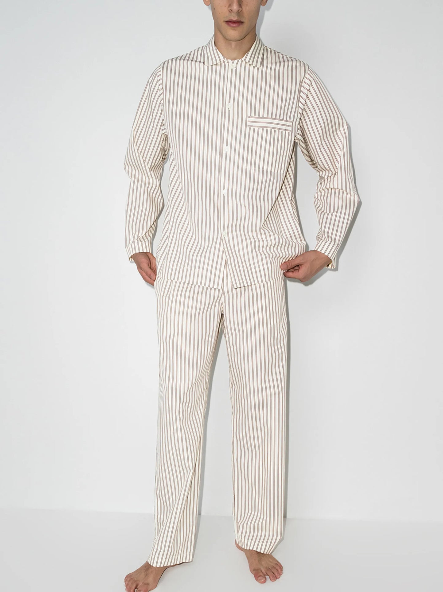 striped organic cotton pajama shirt