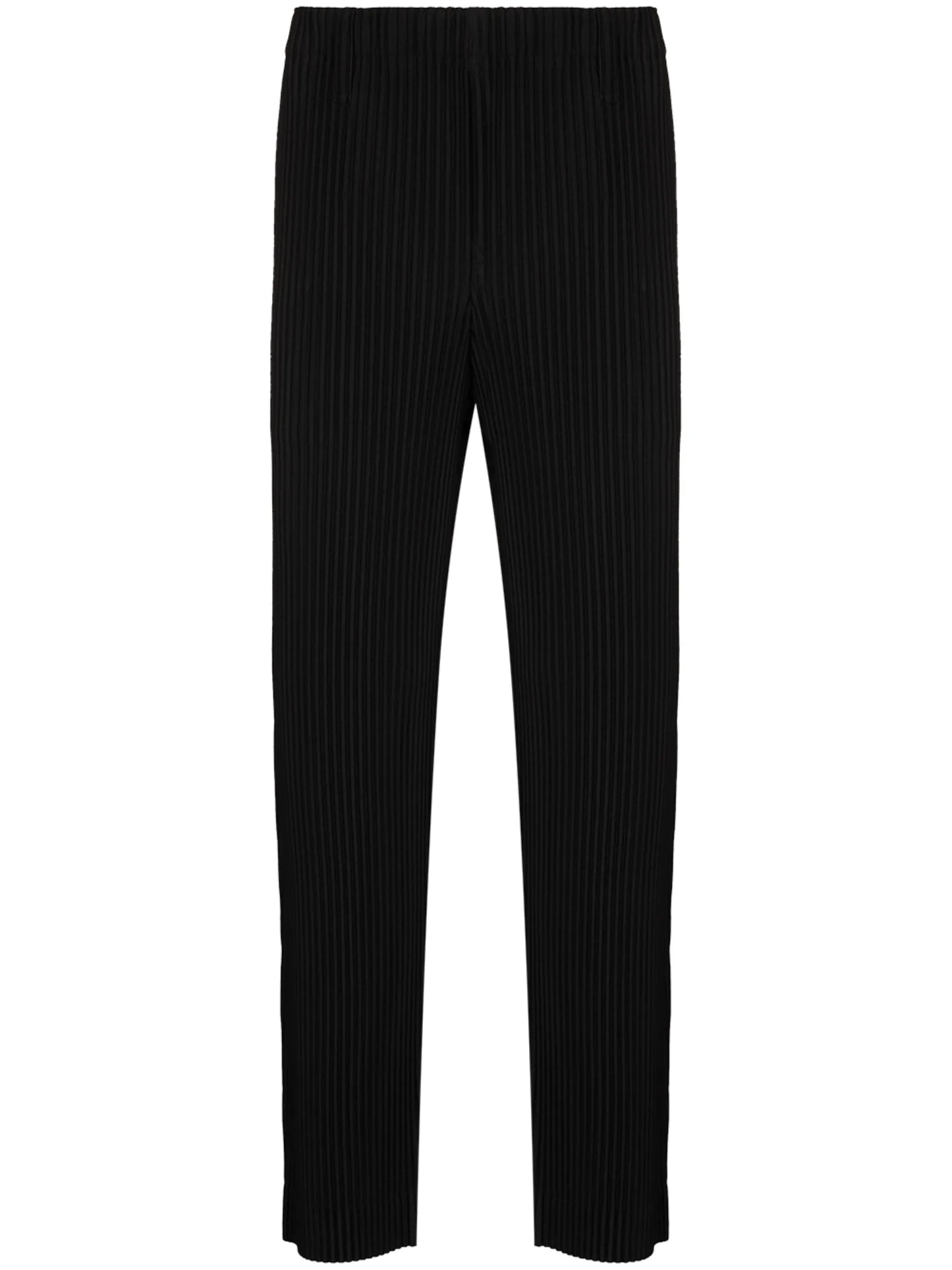 plissé straight-leg trousers