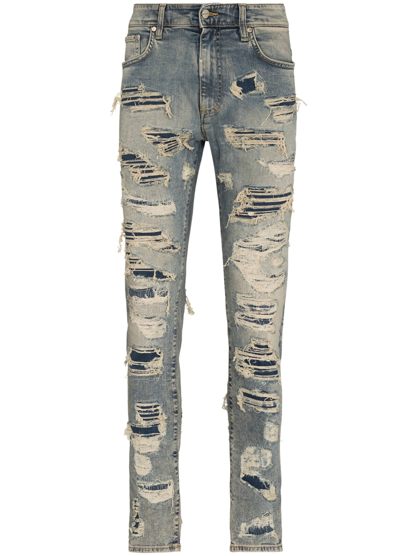 distressed-finish skinny jeans