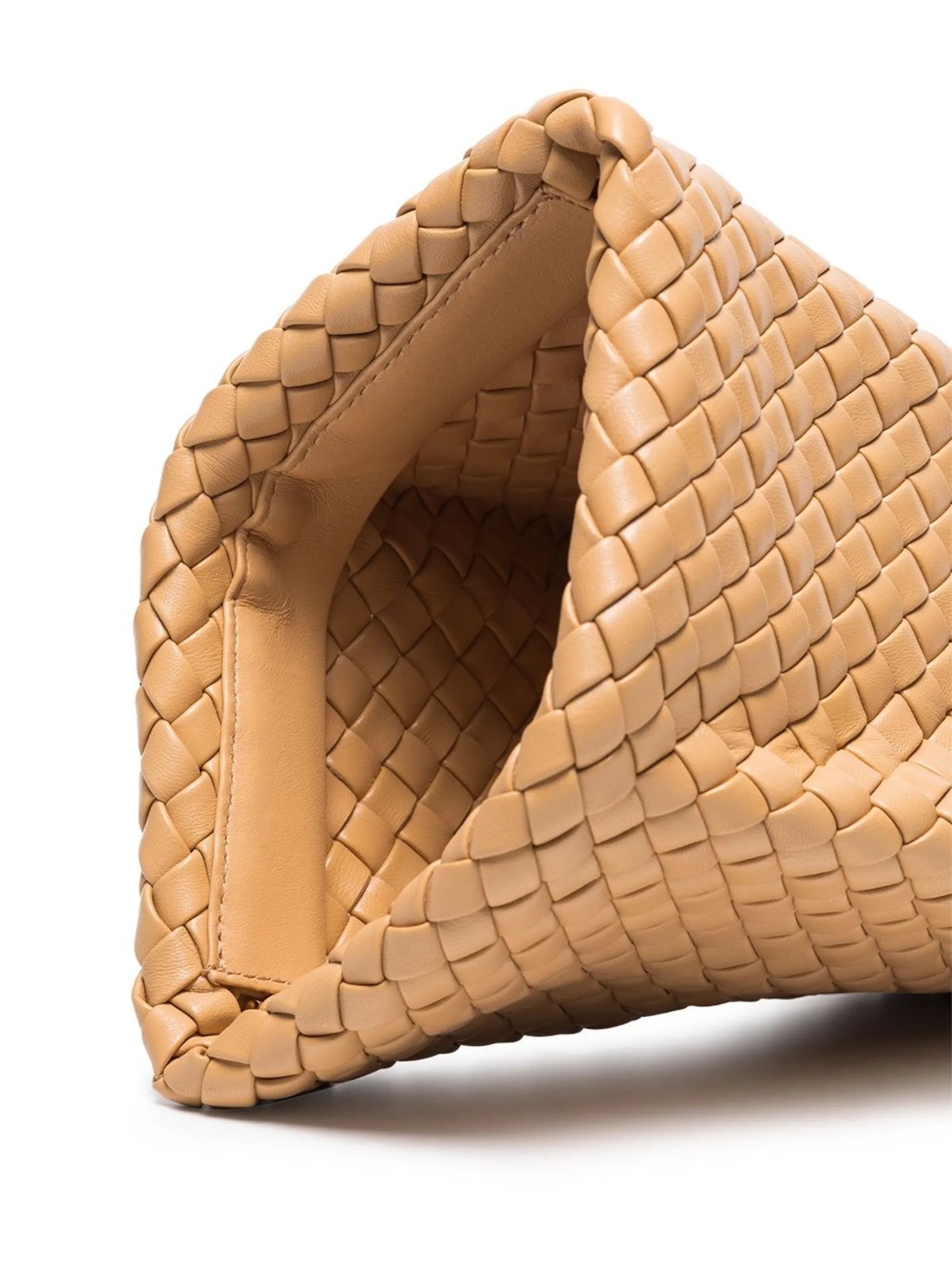 Twist woven clutch bag