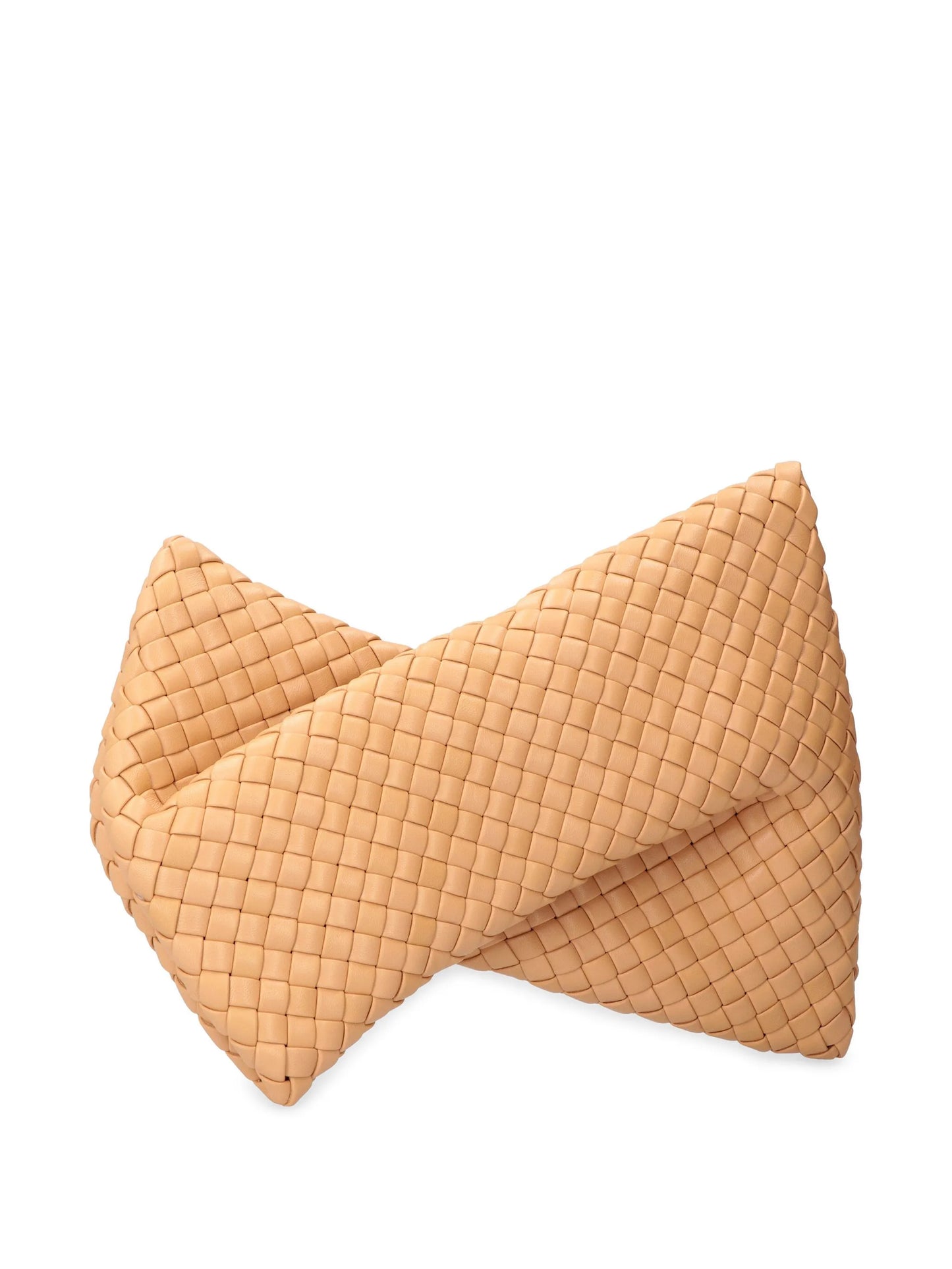 Twist woven clutch bag