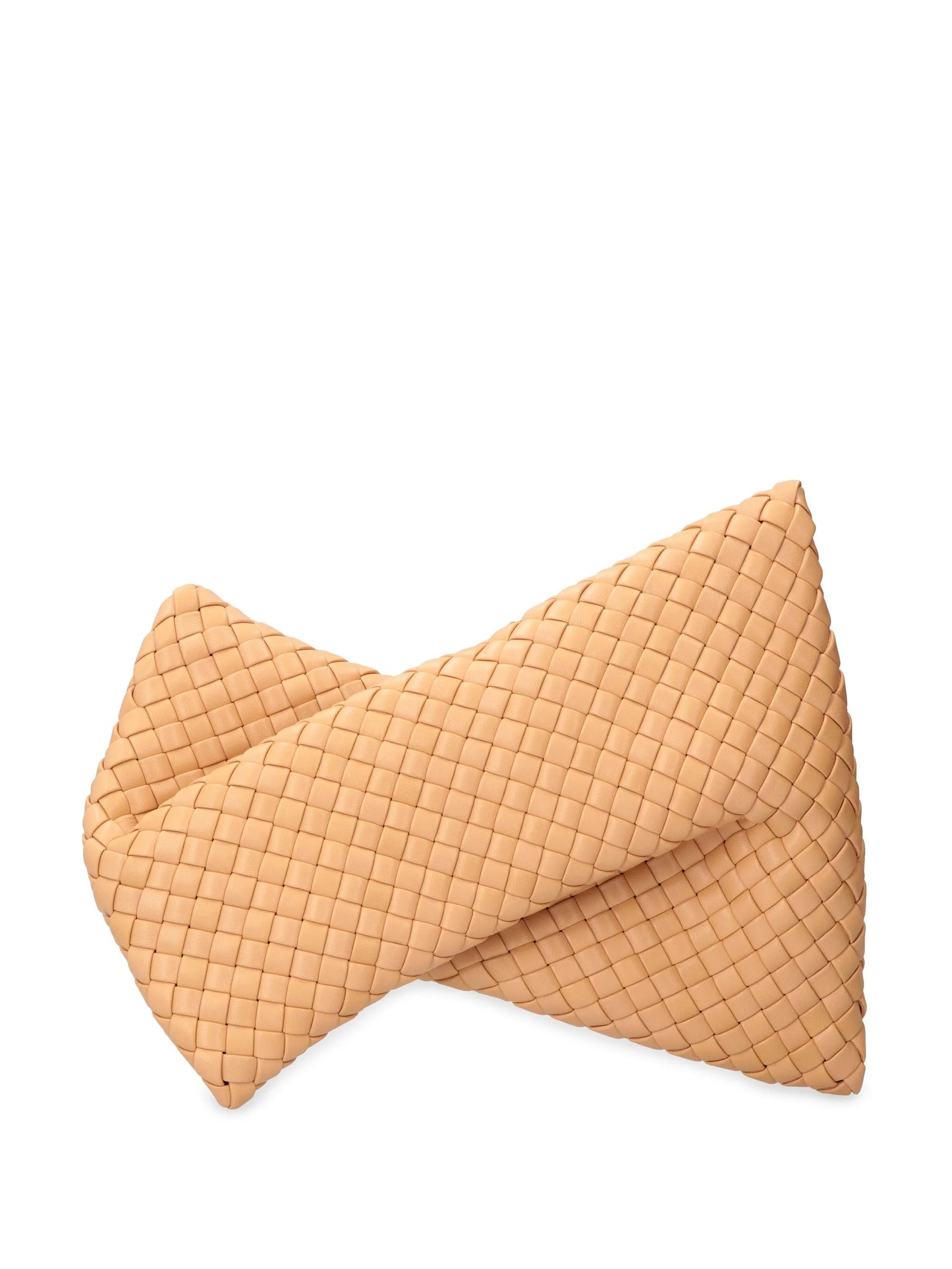 Twist woven clutch bag