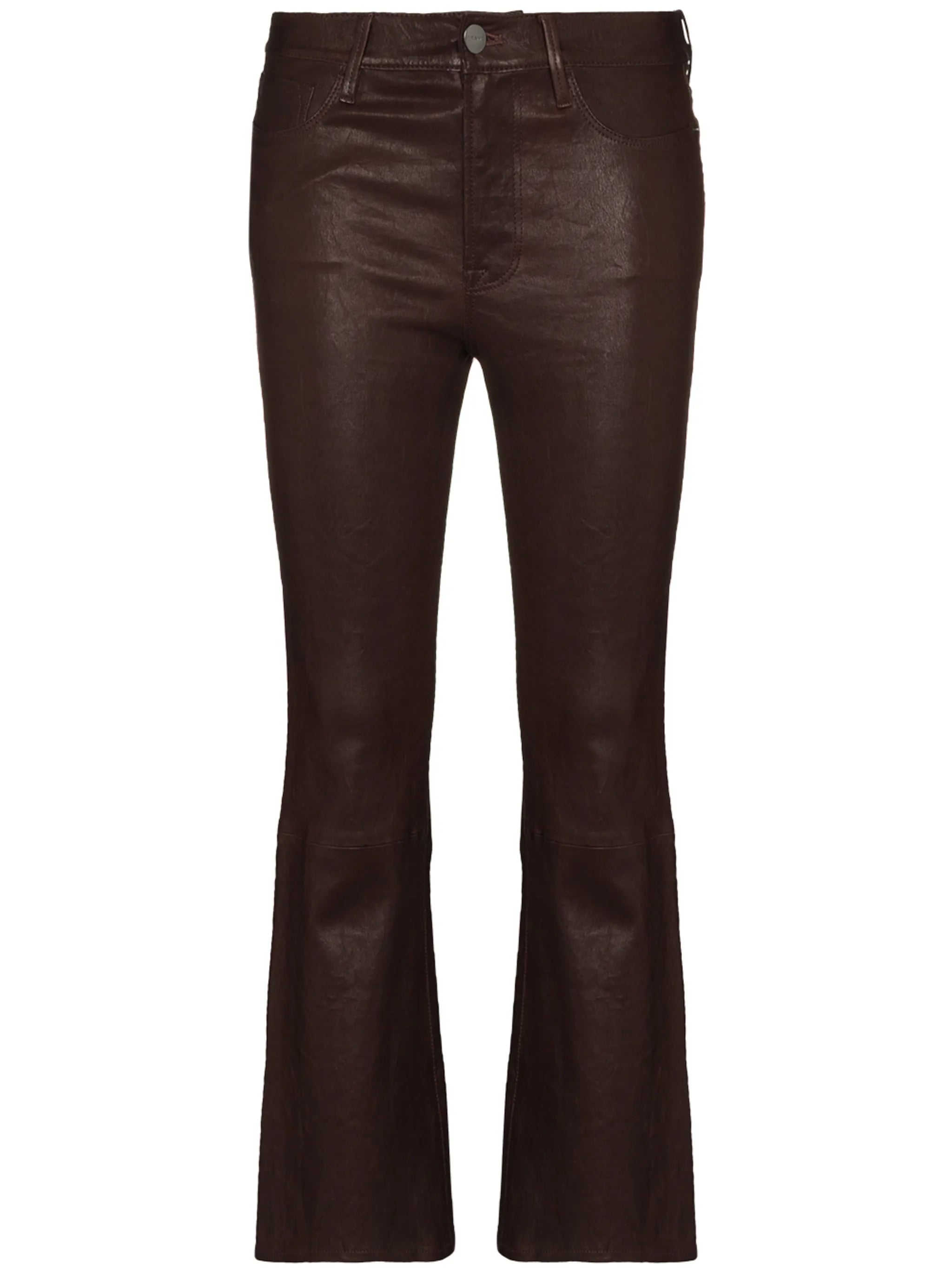 Le Crop leather flared trousers