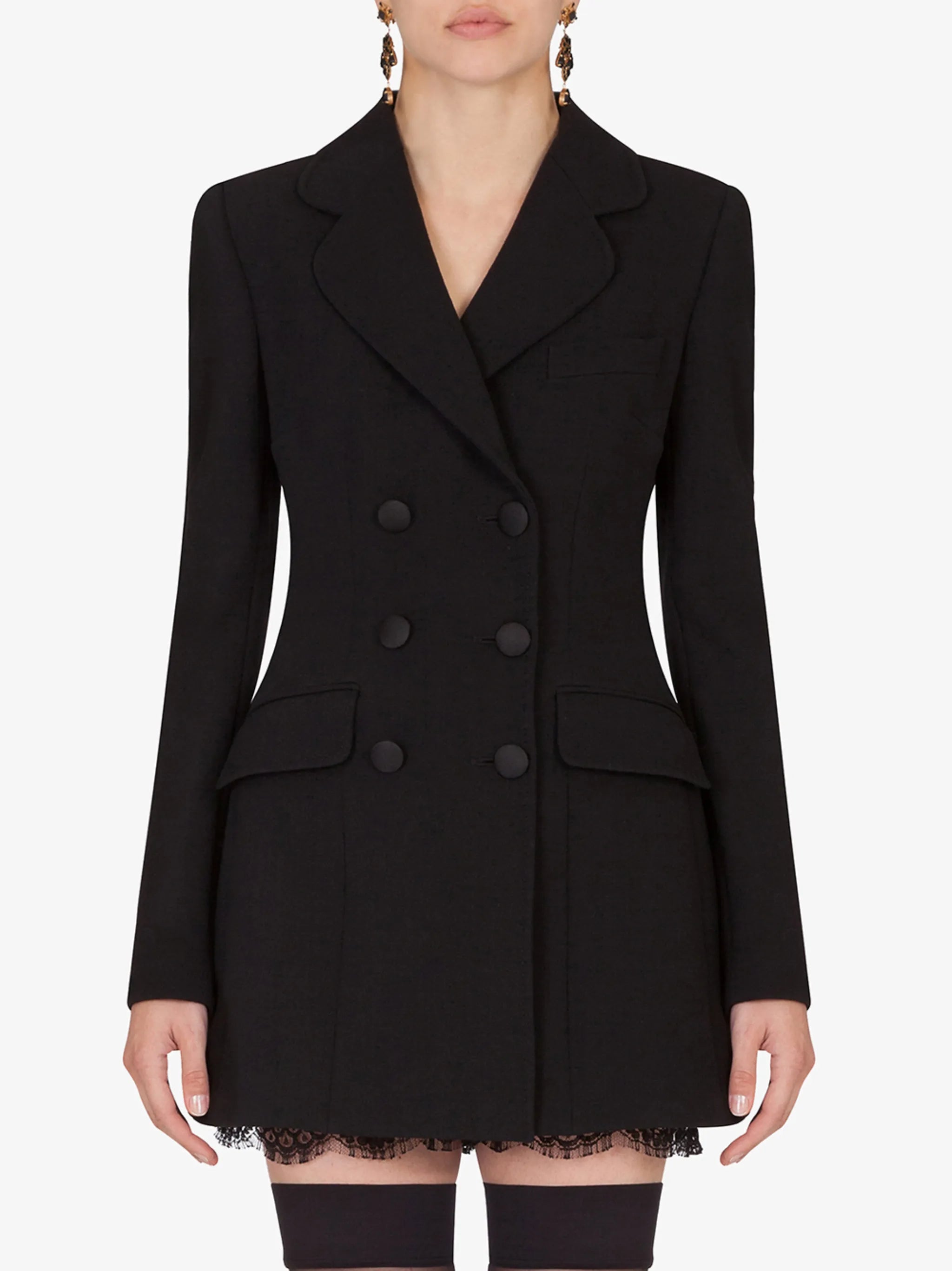 longline double-breasted blazer