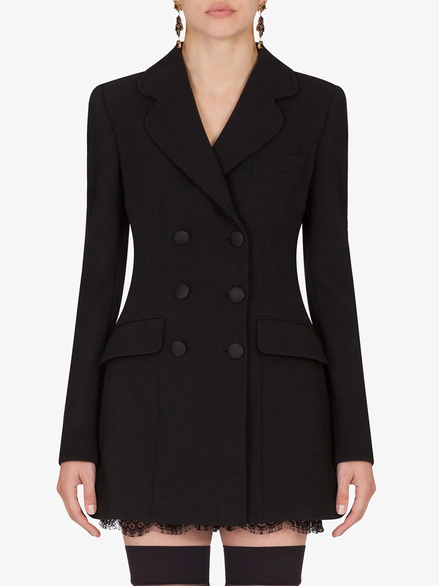 longline double-breasted blazer