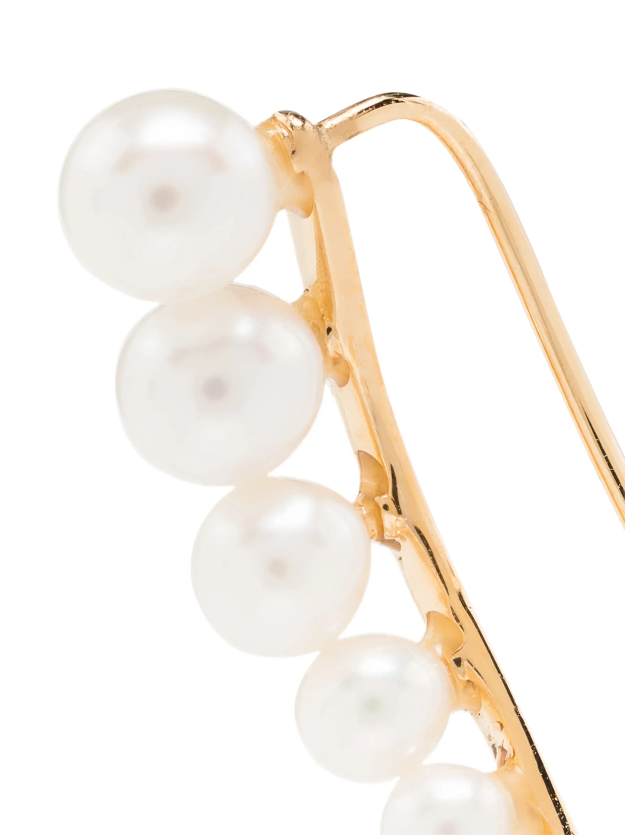 18kt yellow gold floating pearl earring