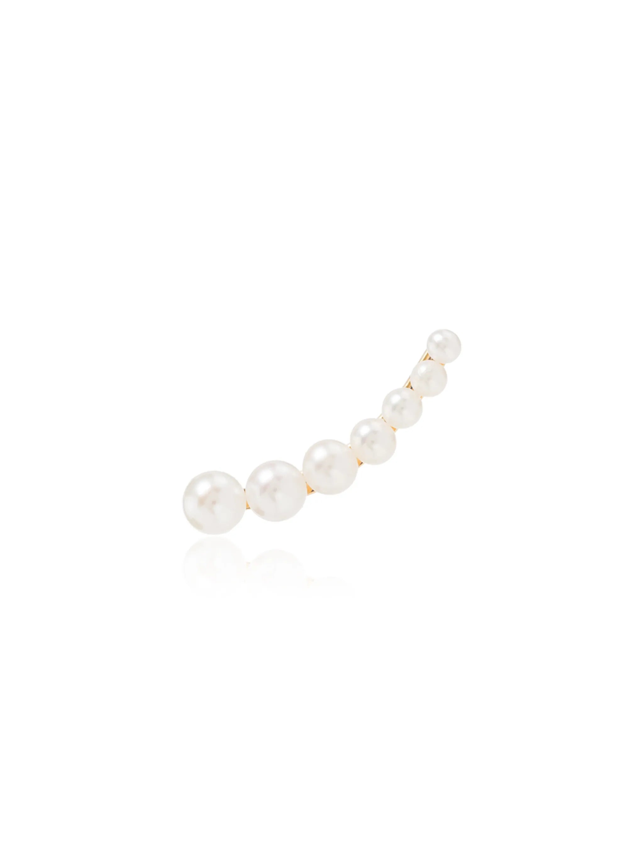18kt yellow gold floating pearl earring