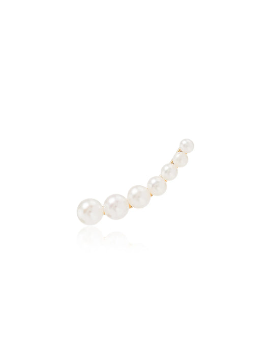 18kt yellow gold floating pearl earring