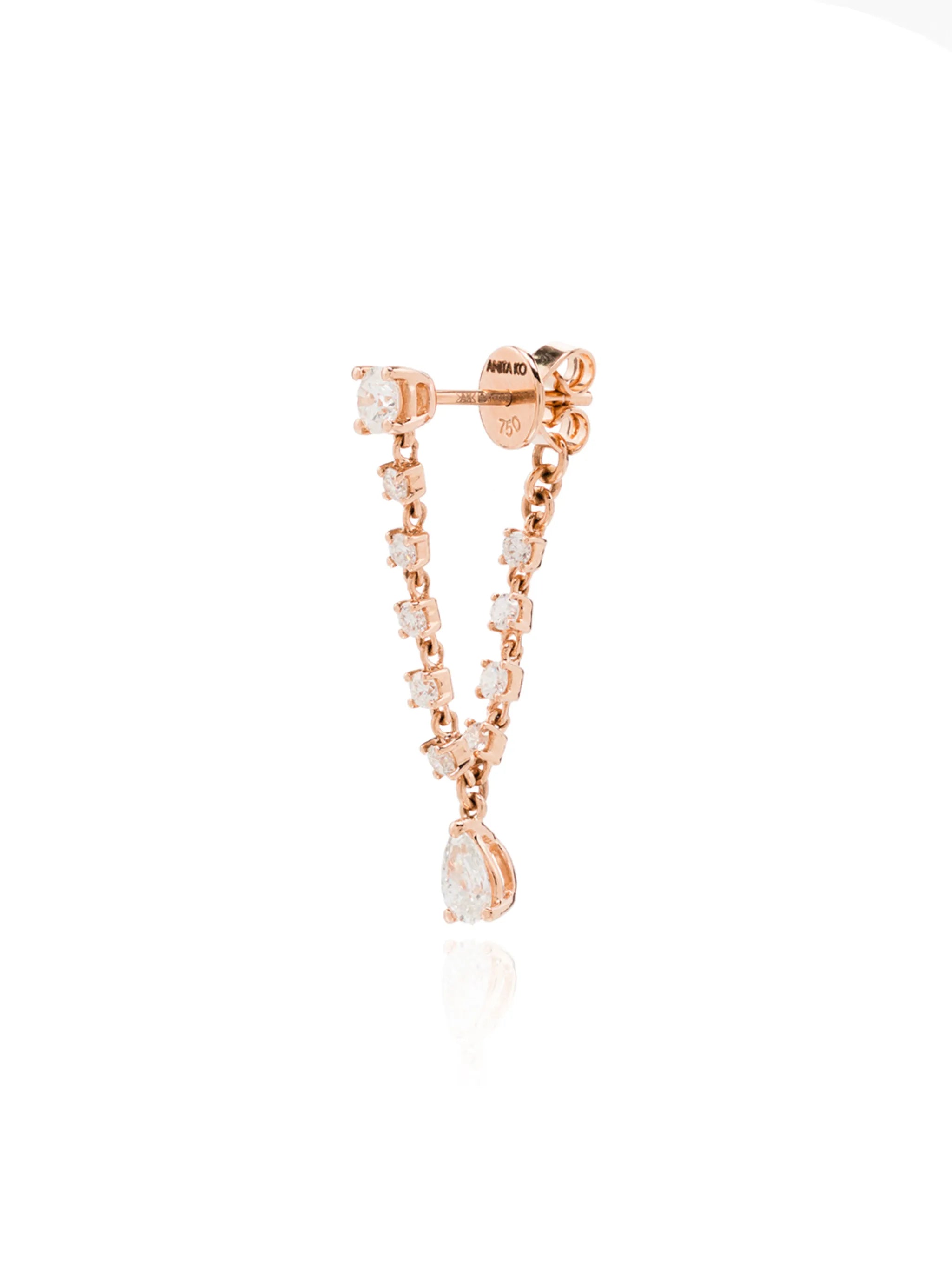 18kt rose gold Olivia diamond drop earring