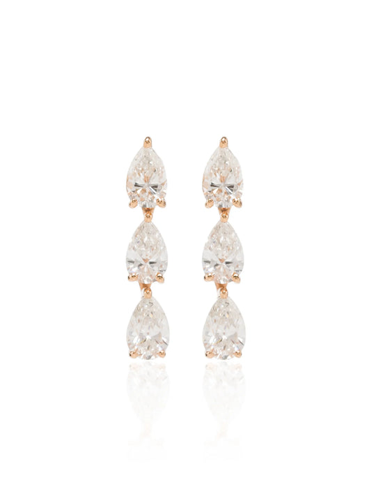 18kt rose gold Pear diamond earrings