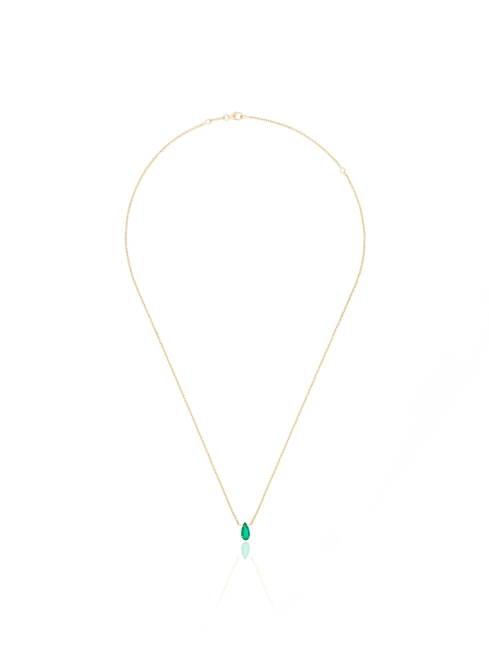 emerald solitaire necklace